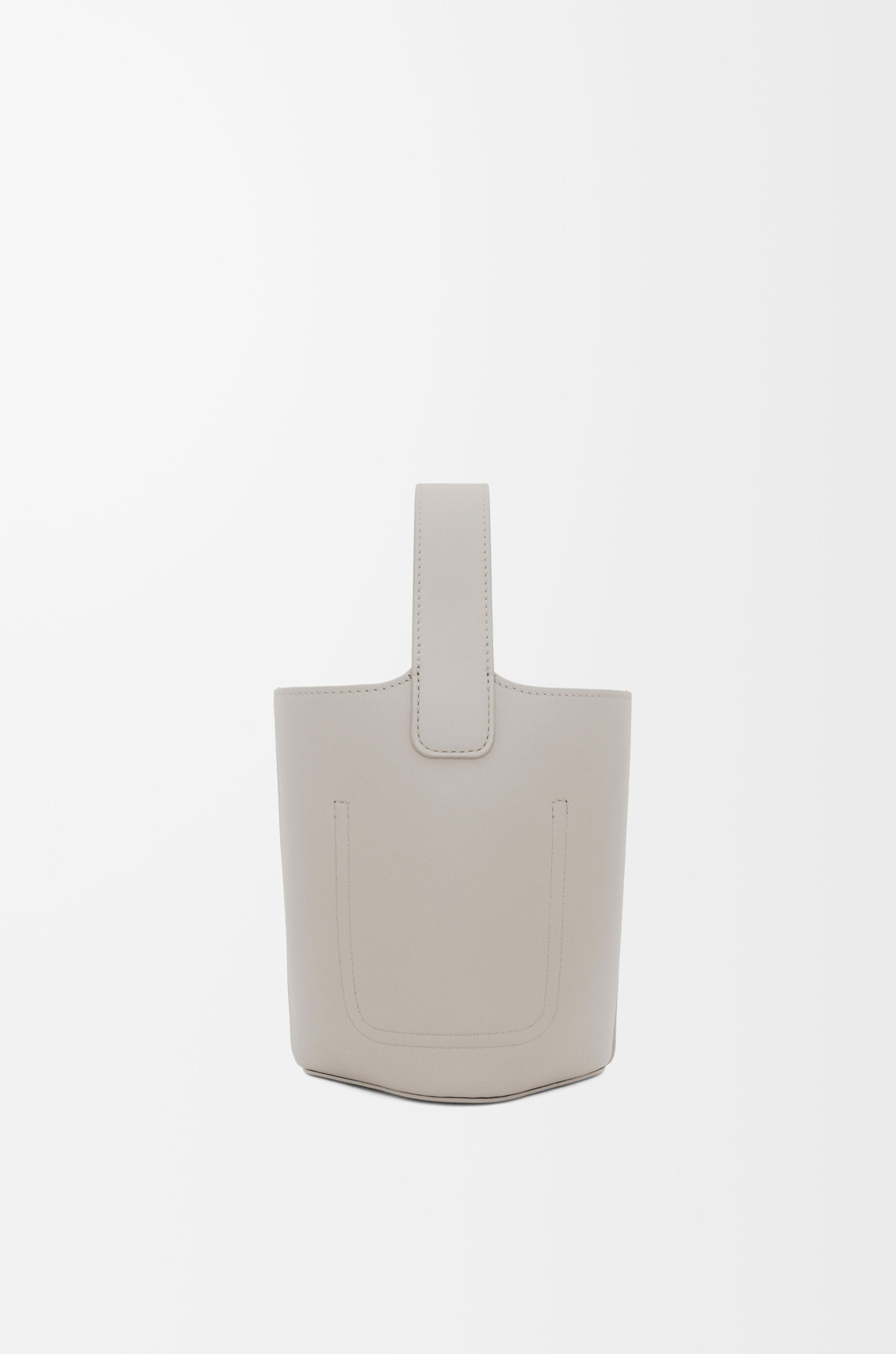 LOEWE Mini Pebble bucket in smooth calfskin Shell Grey