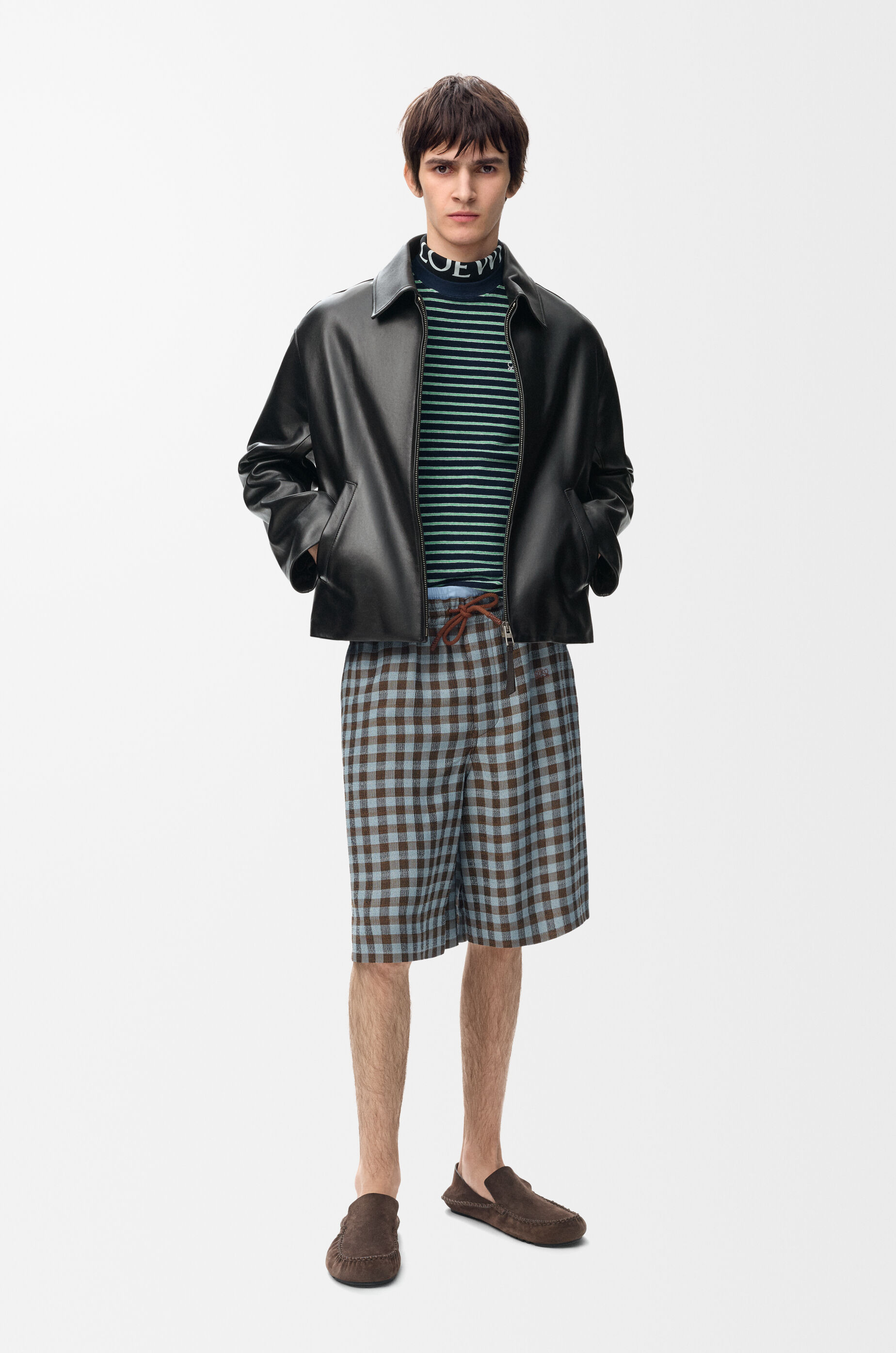 LOEWE Zip-up jacket in nappa lambskin Black