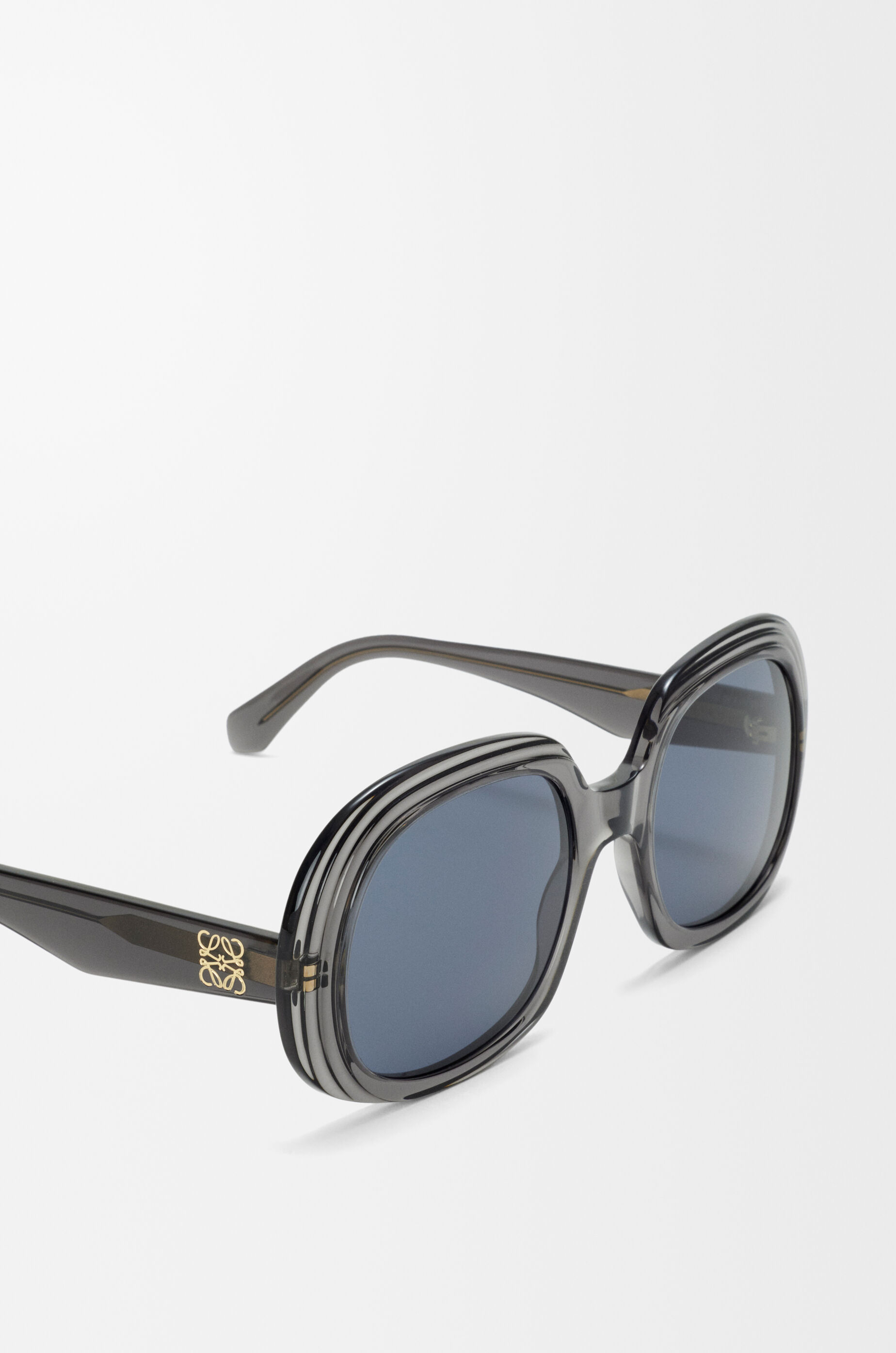 LOEWE Mini Anagram Steps Square sunglasses Transparent Asphalt