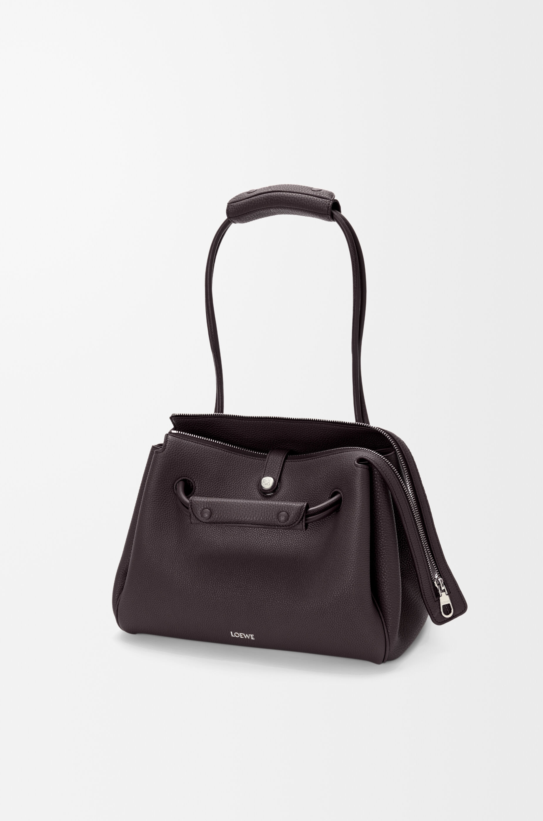 LOEWE Medium Madrid bag in supple grained calfskin Dark Ebony