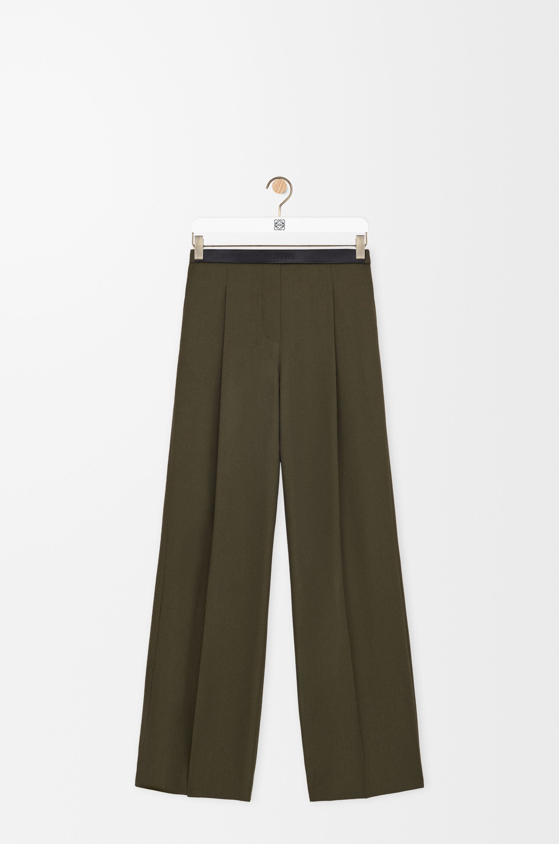 LOEWE Trousers in wool Khaki Green