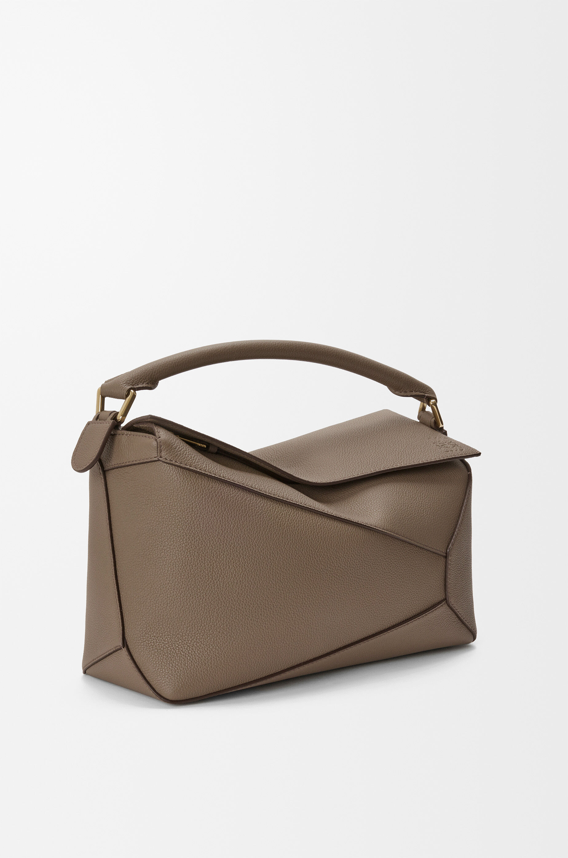 LOEWE Medium Puzzle Edge bag in soft grained calfskin Taupe