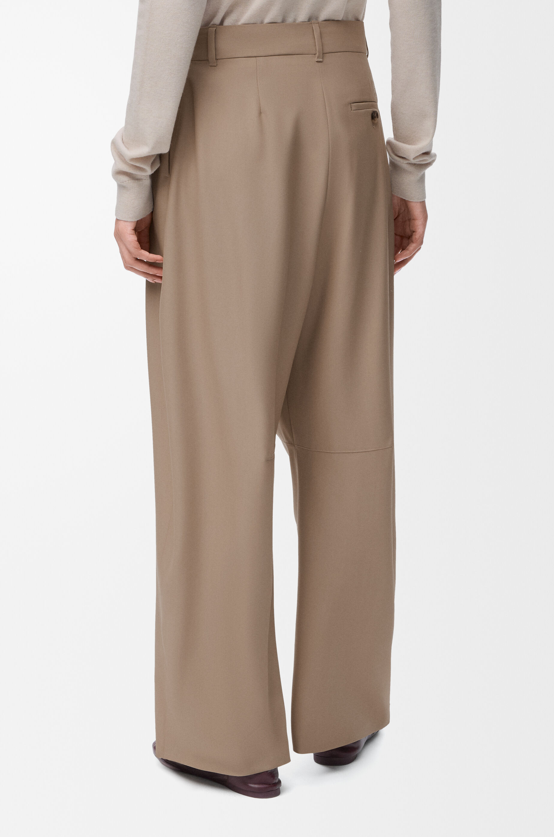 LOEWE Barrel trousers in wool Sand