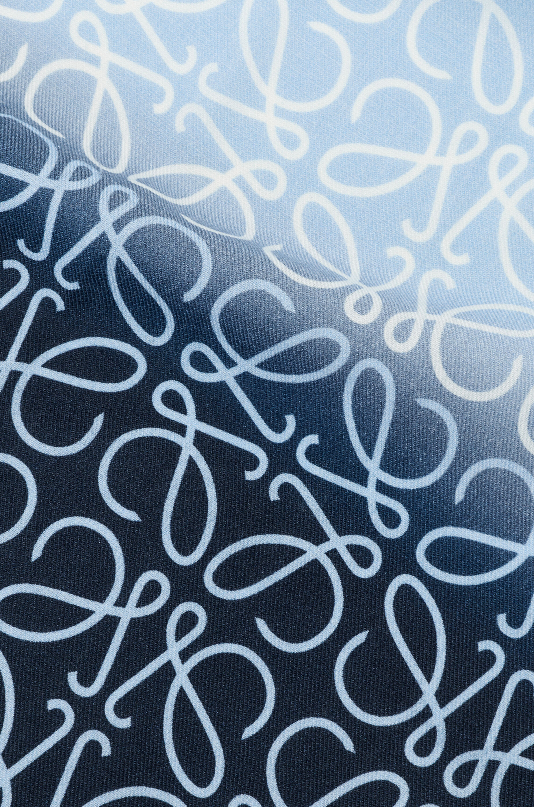 LOEWE Scarf in wool, silk and cashmere blend Light Blue/Dark Blue