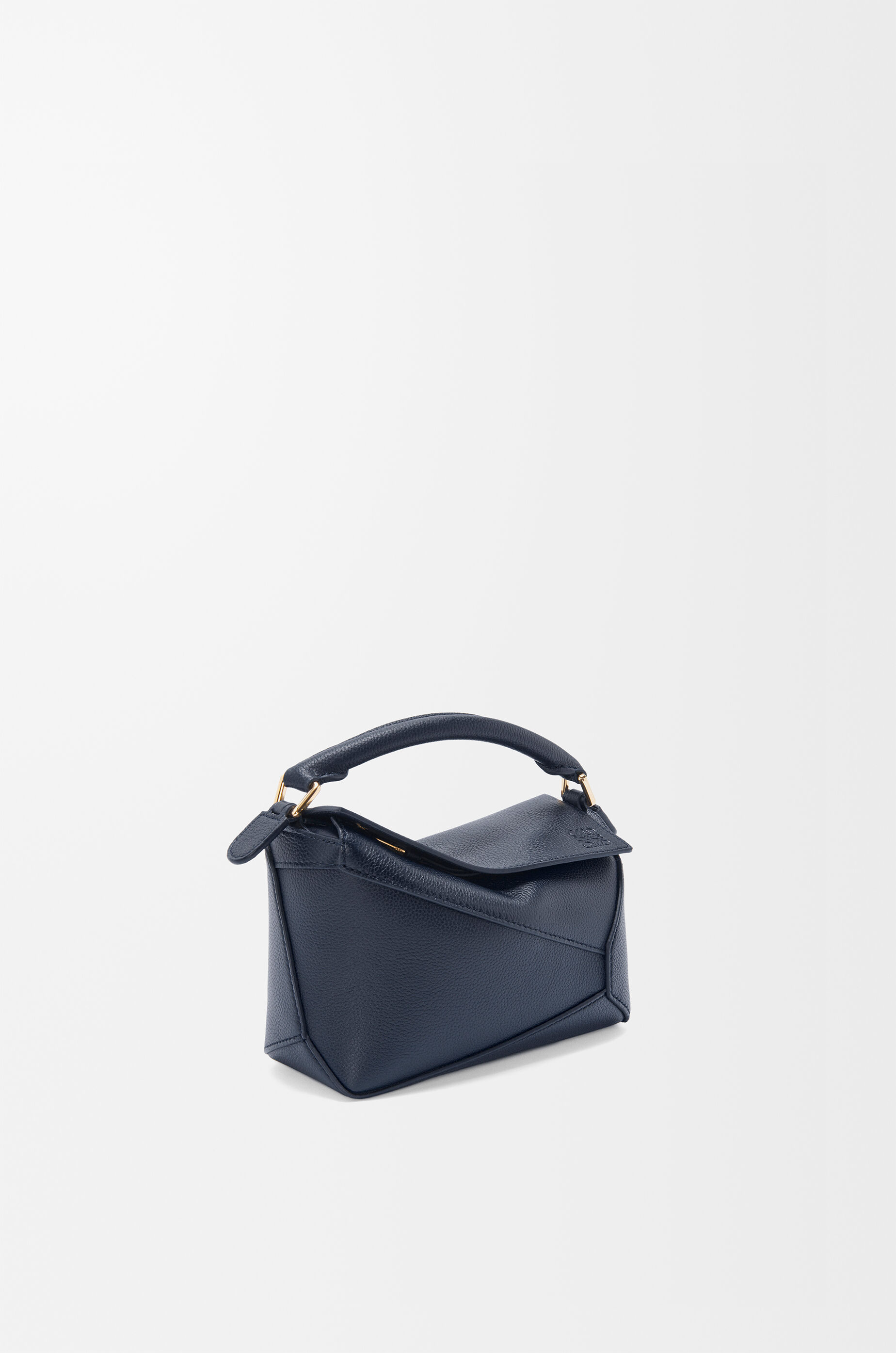 LOEWE Mini Puzzle Edge bag in soft grained calfskin Deep Navy