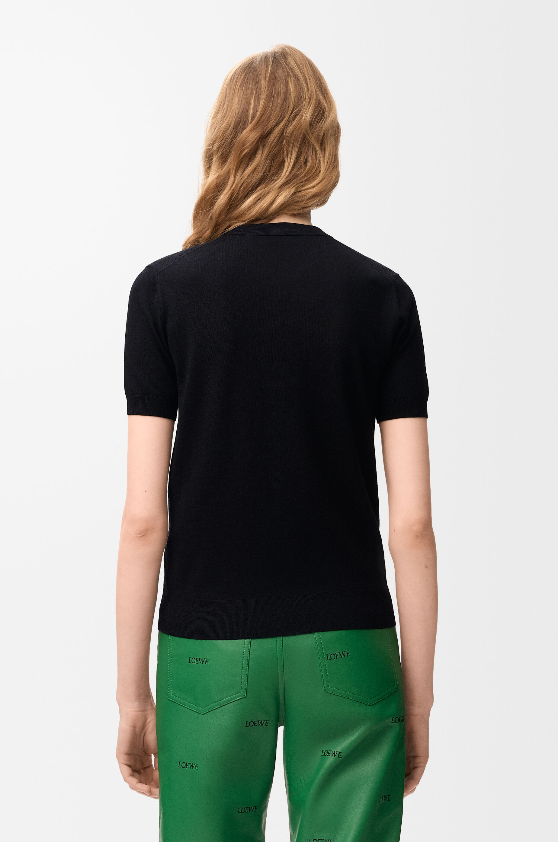 LOEWE Top in merino wool Black/Navy Blue