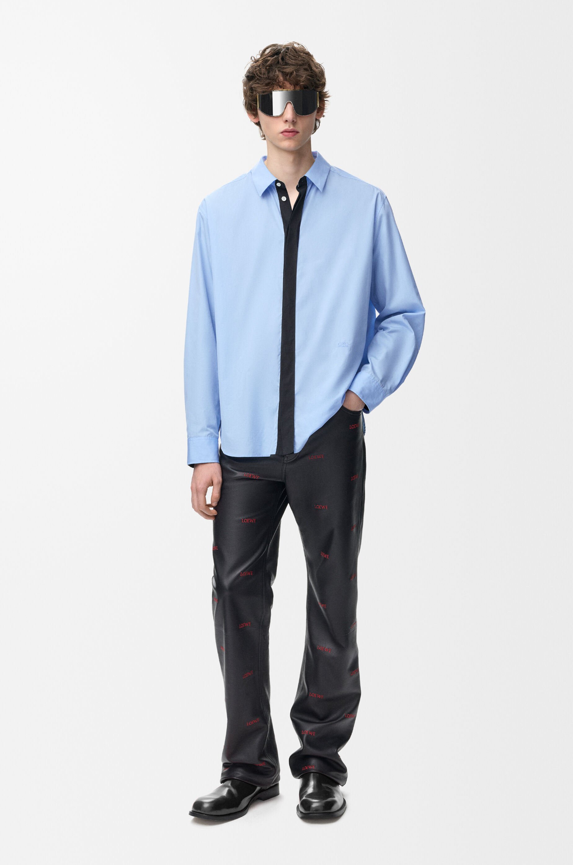 LOEWE Shirt in cotton Light Blue