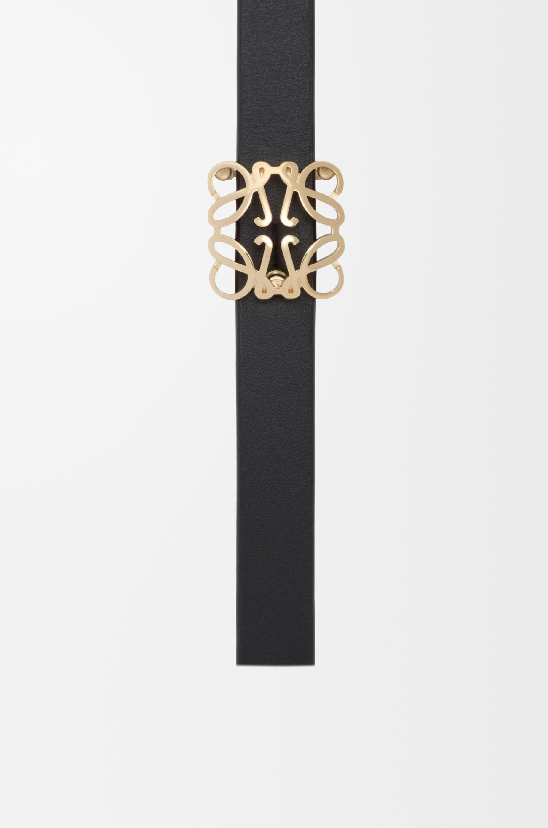 LOEWE Reversible Anagram Bombé belt in smooth calfskin Black/Clay
