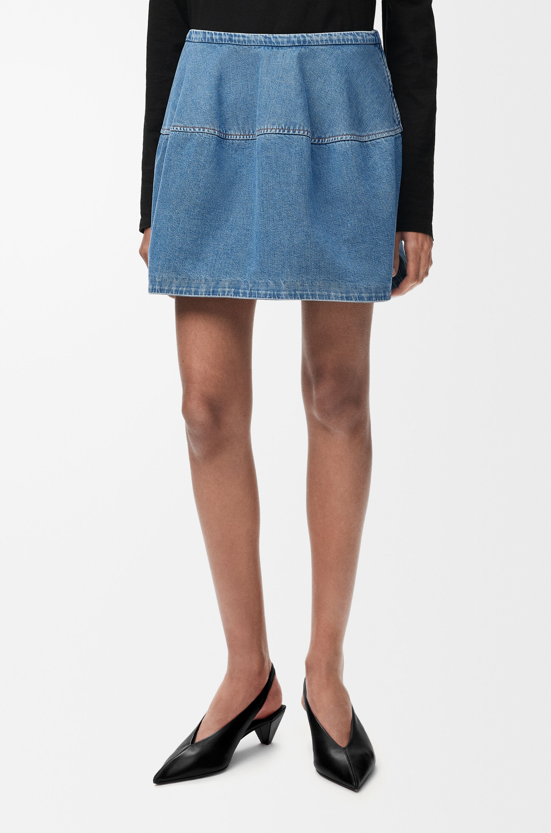 LOEWE Balloon skirt in denim Light Blue