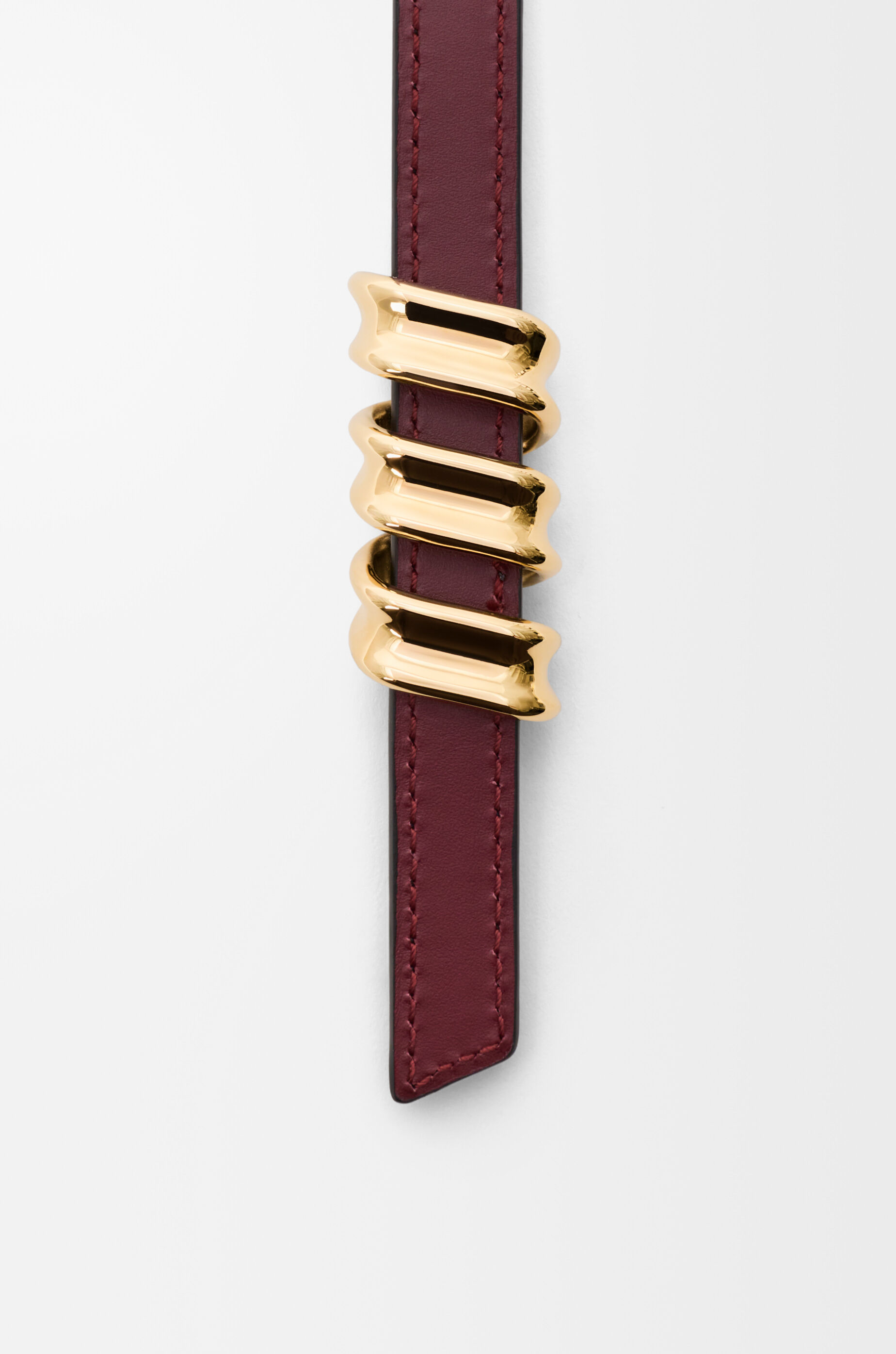 LOEWE Reversible Coil belt in smooth calfskin Black/Pinkish Cooper Red/Gold