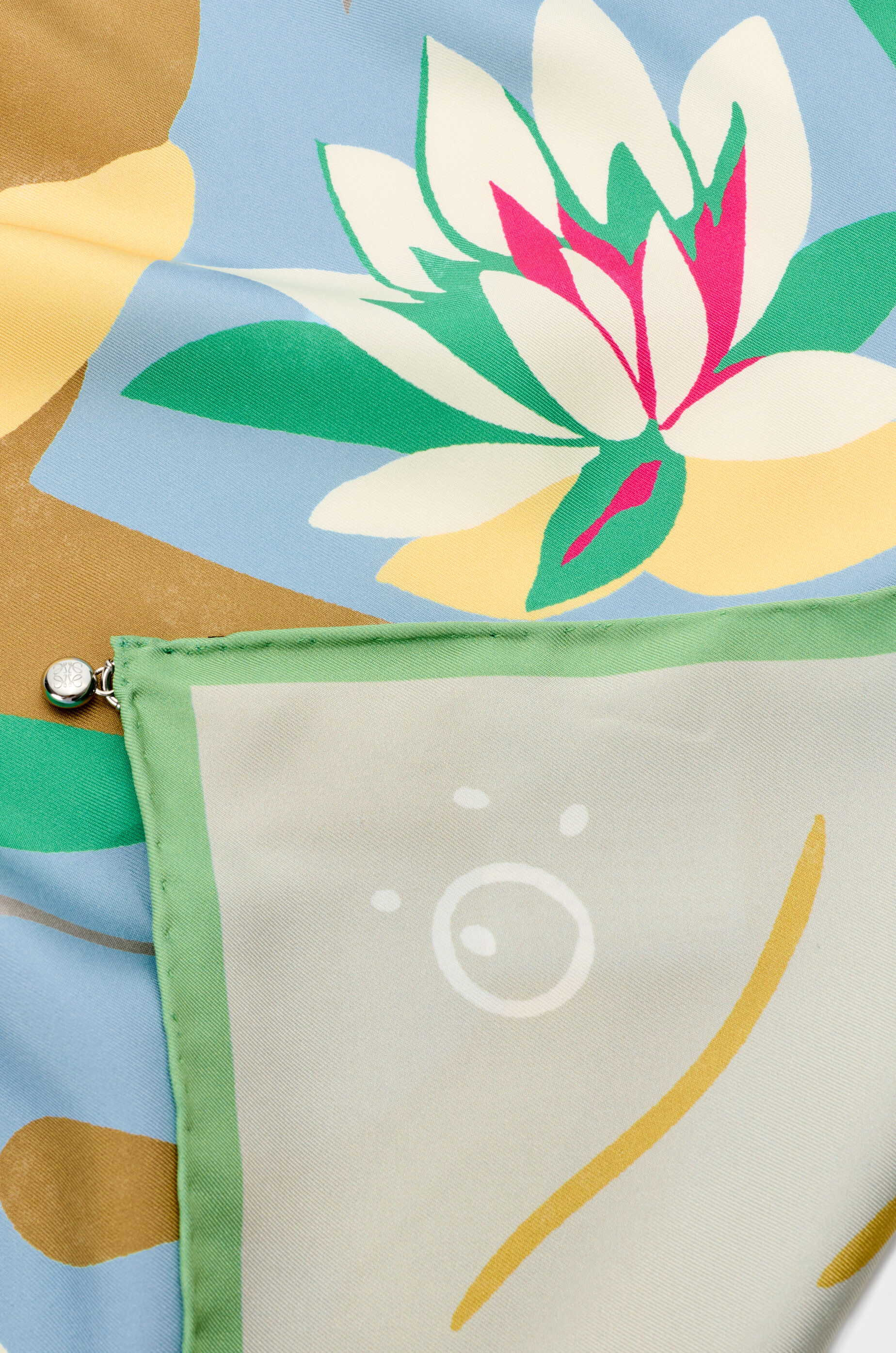 LOEWE Scarf in silk Beige/Light Blue
