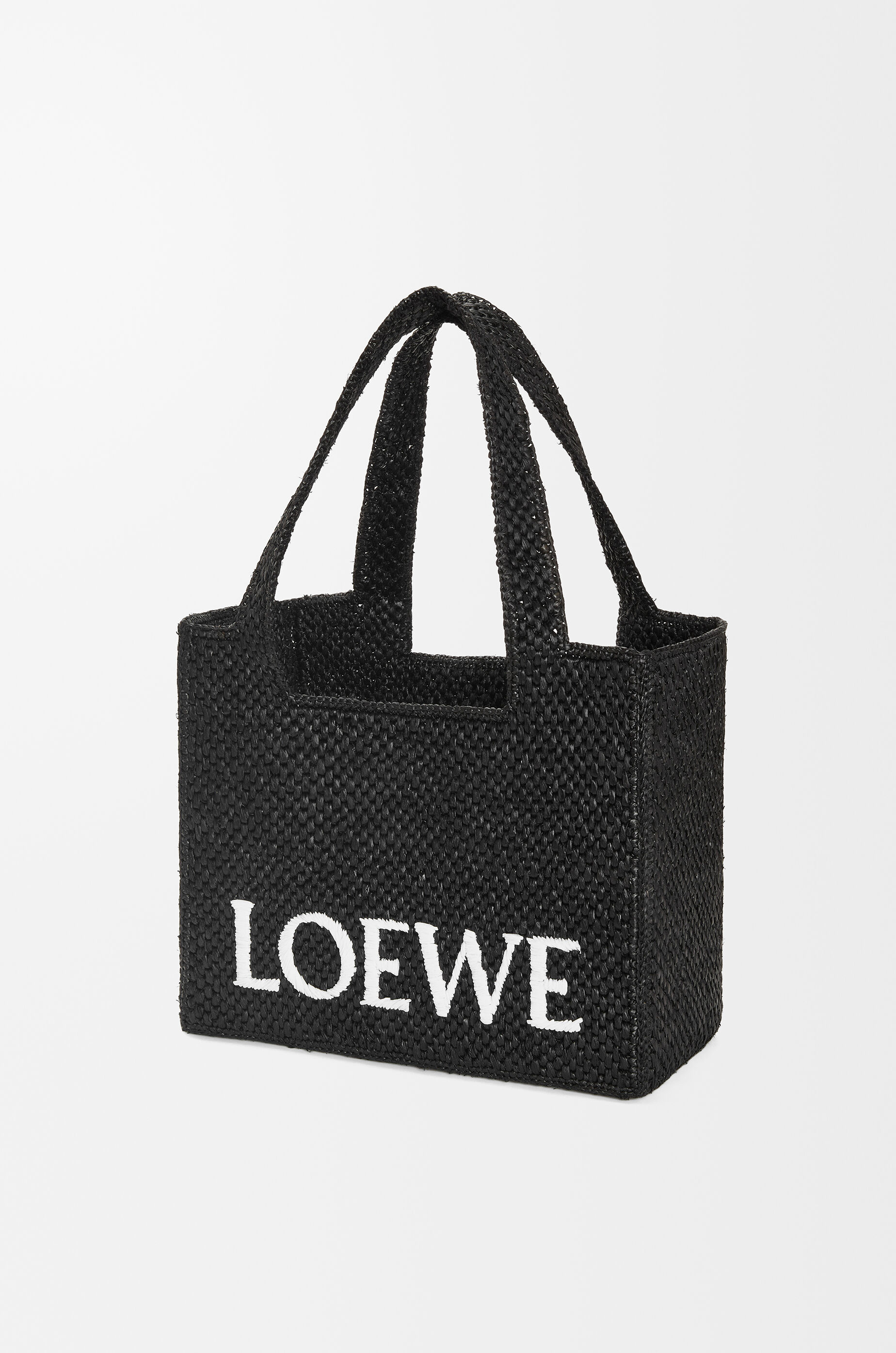 LOEWE Medium LOEWE Font tote in raffia Black