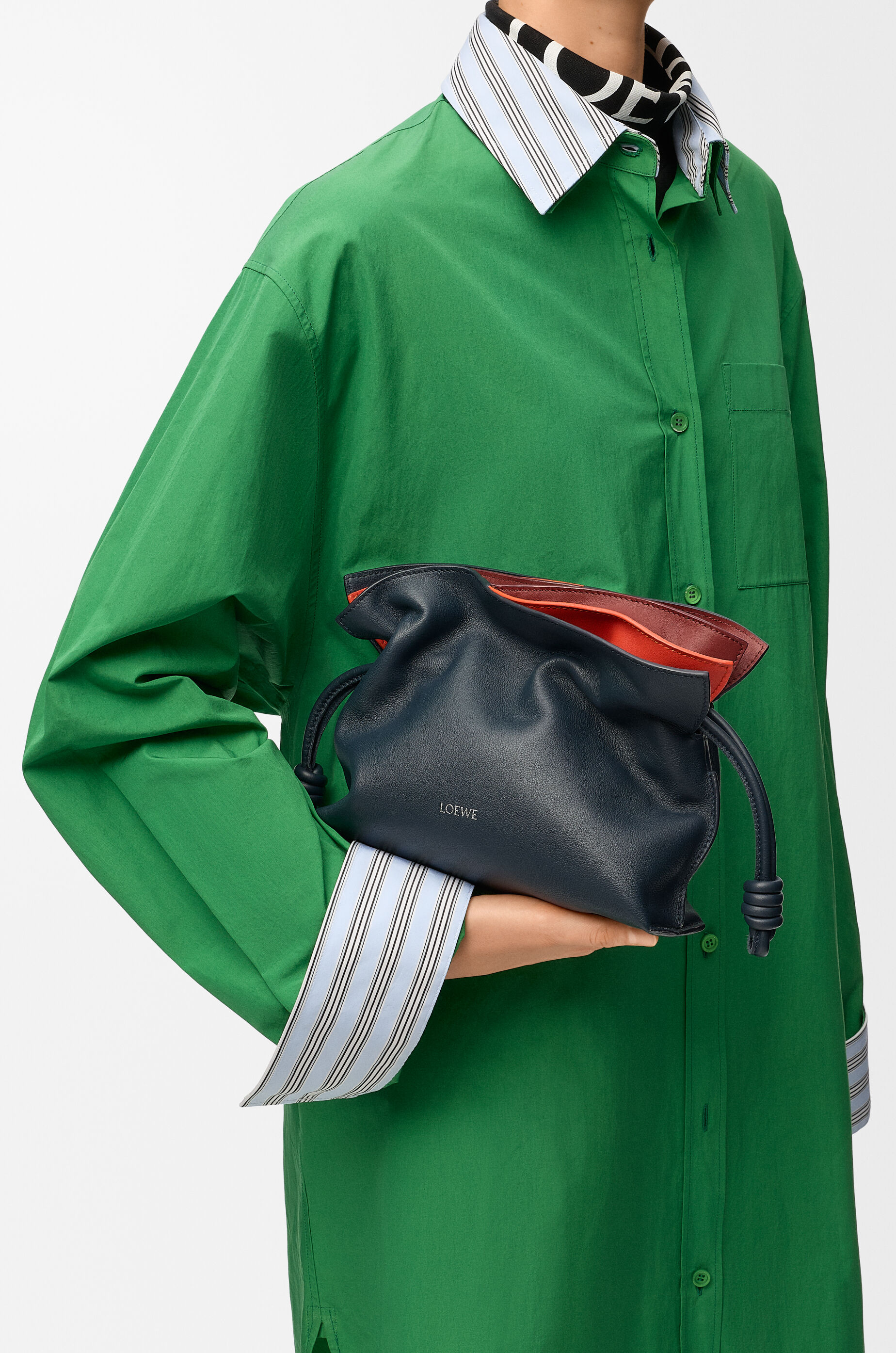 LOEWE Mini layered Flamenco clutch in nappa calfskin Multicolor  Deep Navy