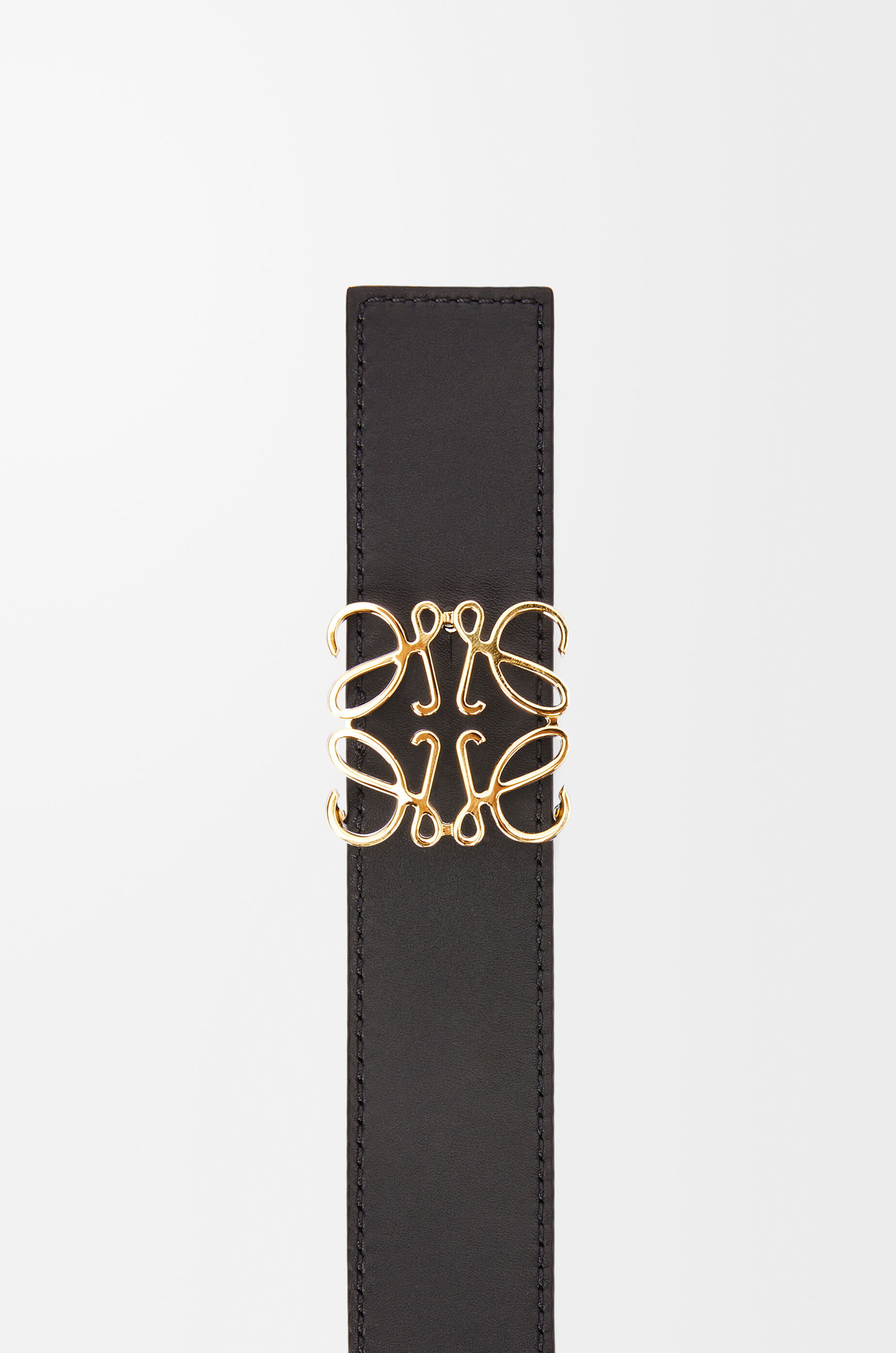 LOEWE Reversible Anagram belt in smooth calfskin Black/Ocean/Gold