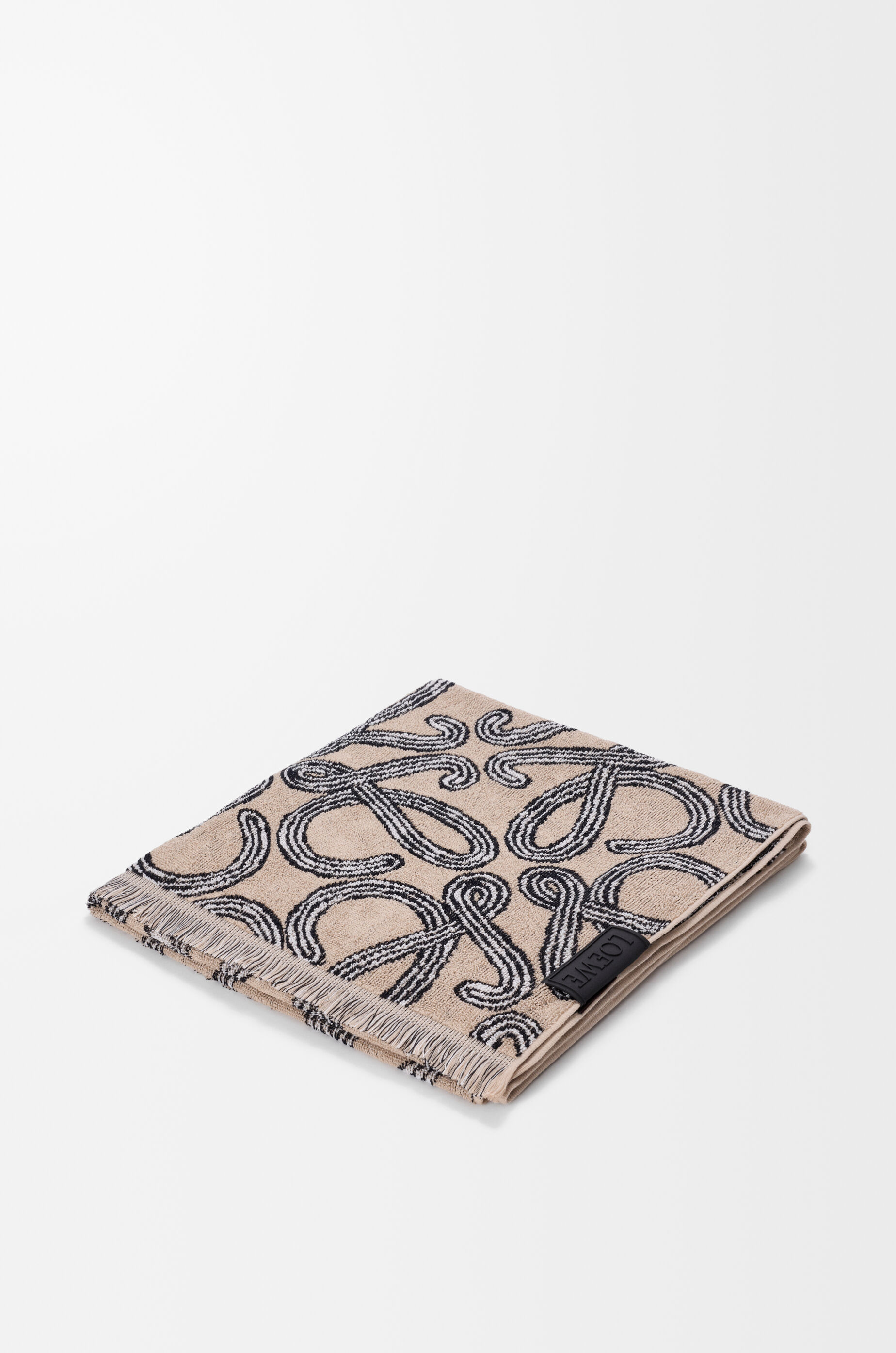 LOEWE Towel in cotton terry Beige/Black
