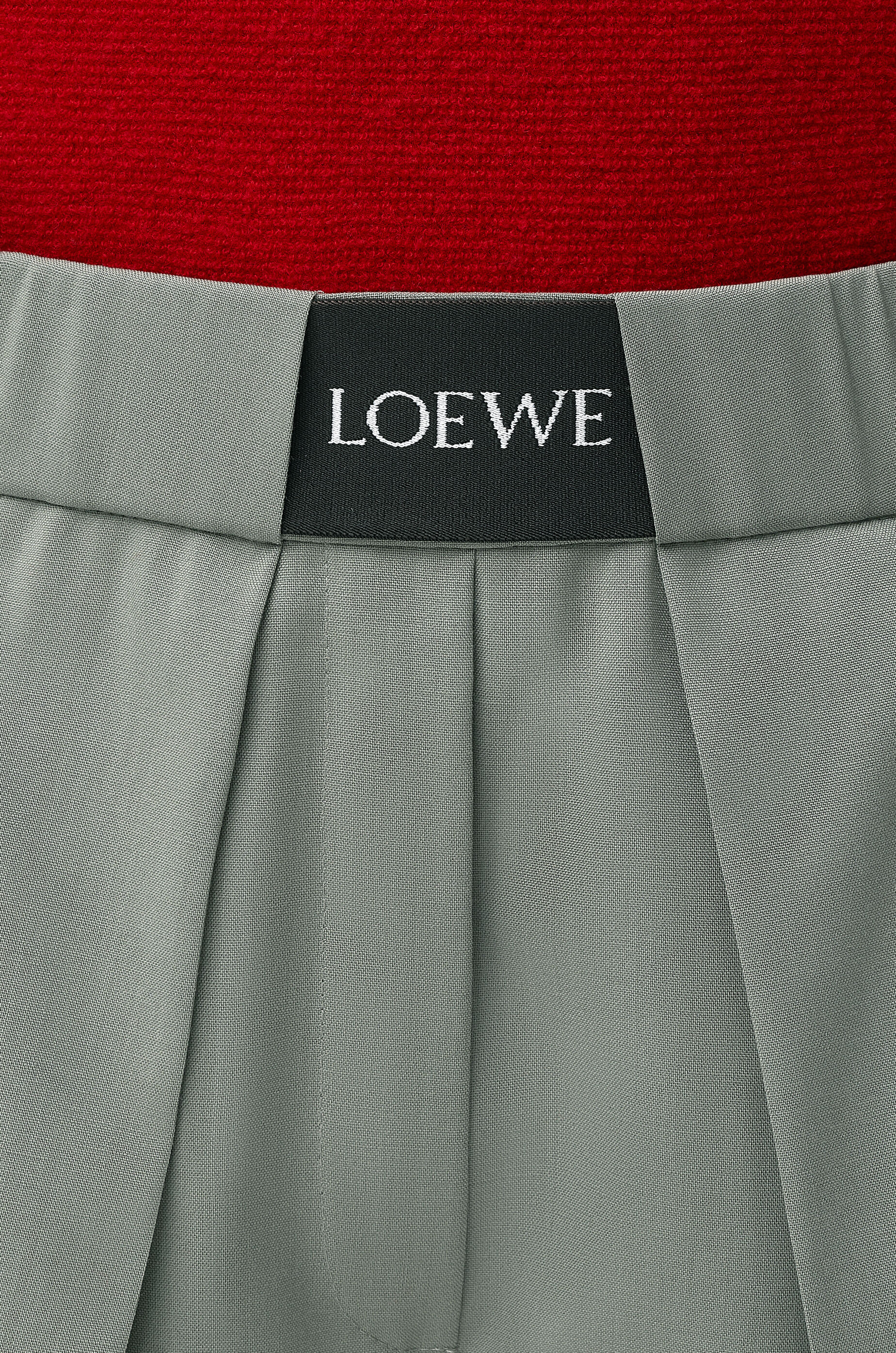 LOEWE Elasticated trousers in wool Light Sage