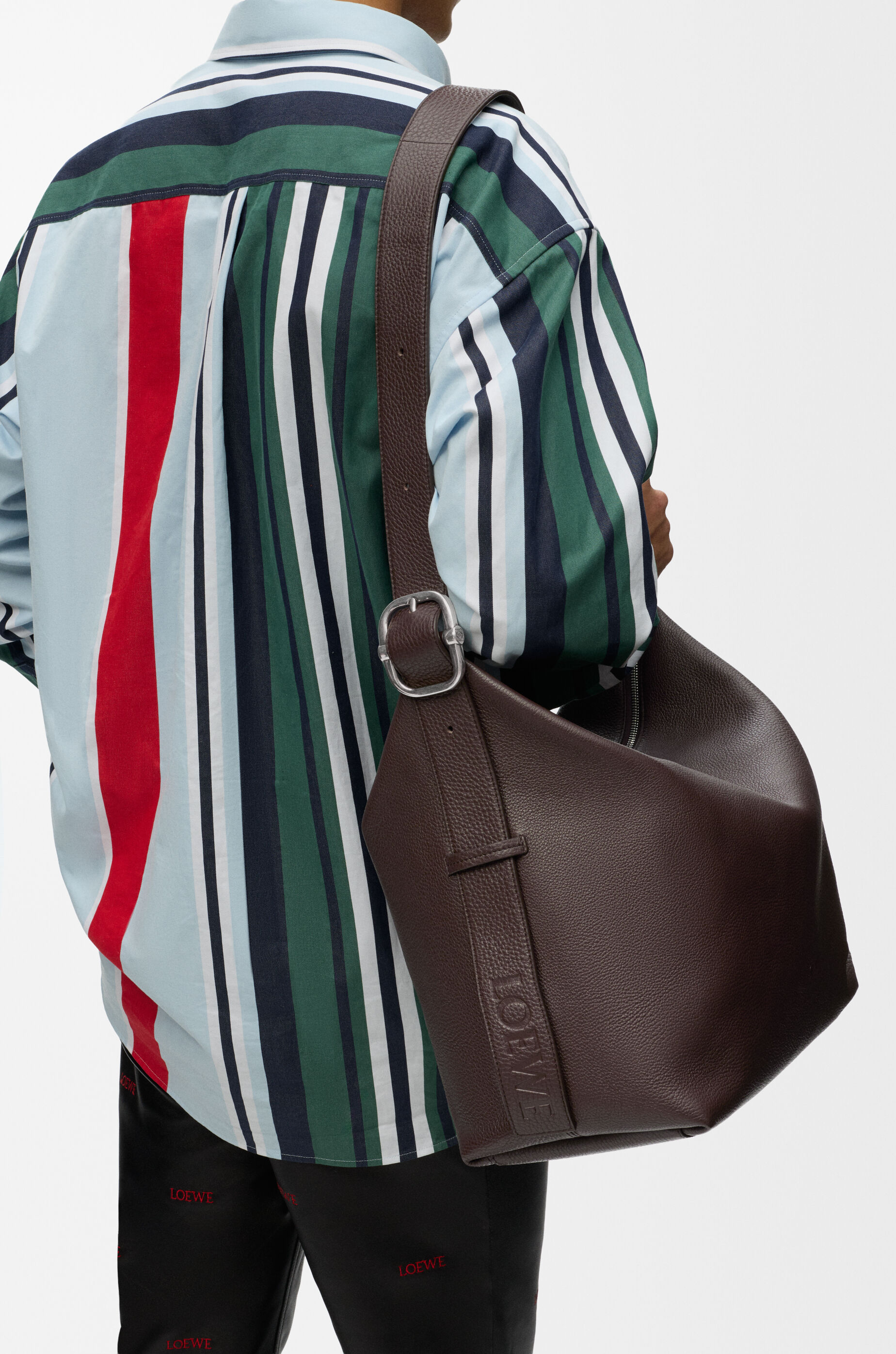 LOEWE Large Loop hobo in supple grained calfskin Chocolate