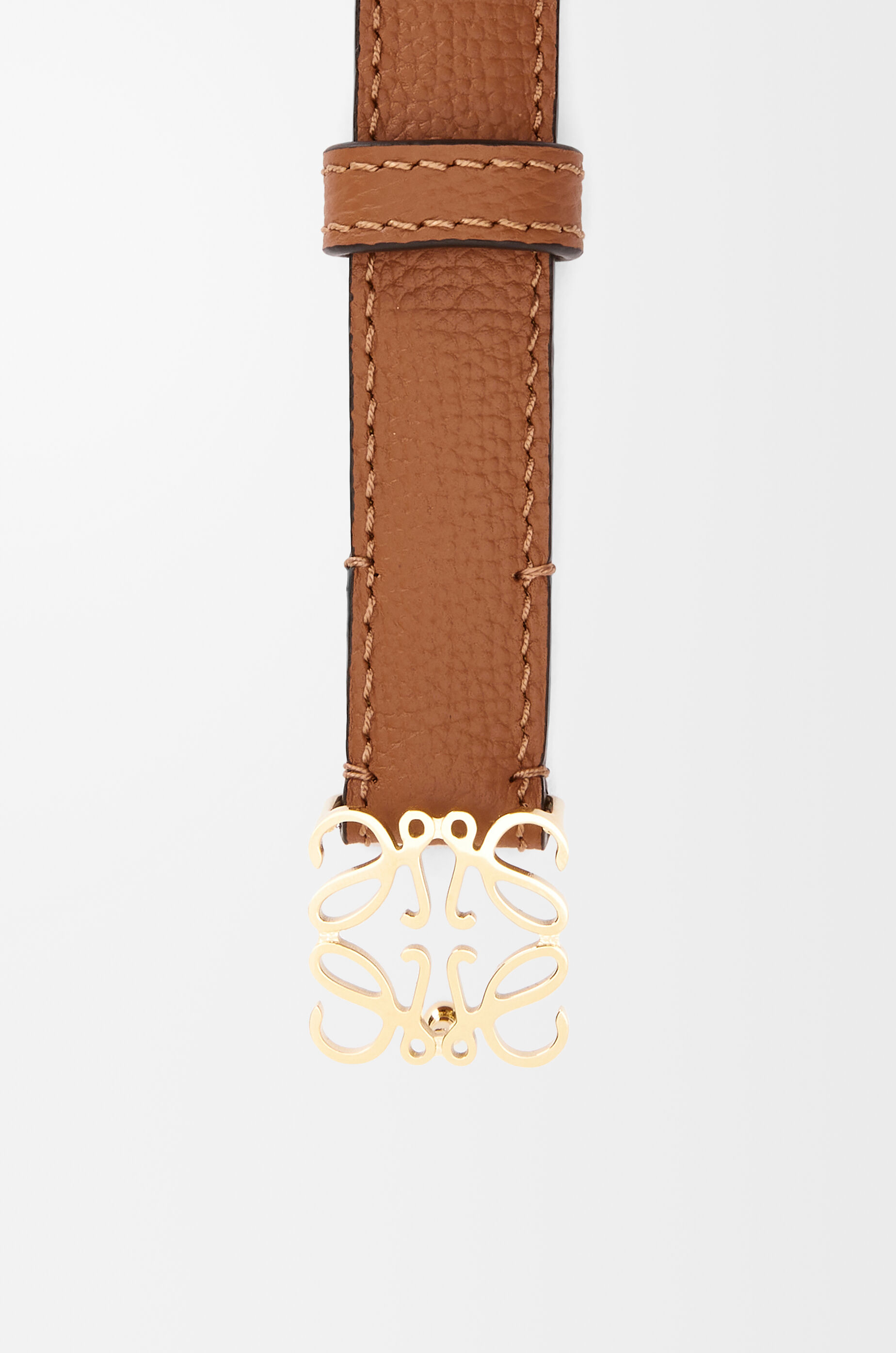 LOEWE Anagram belt in pebble grain calfskin Tan/Gold