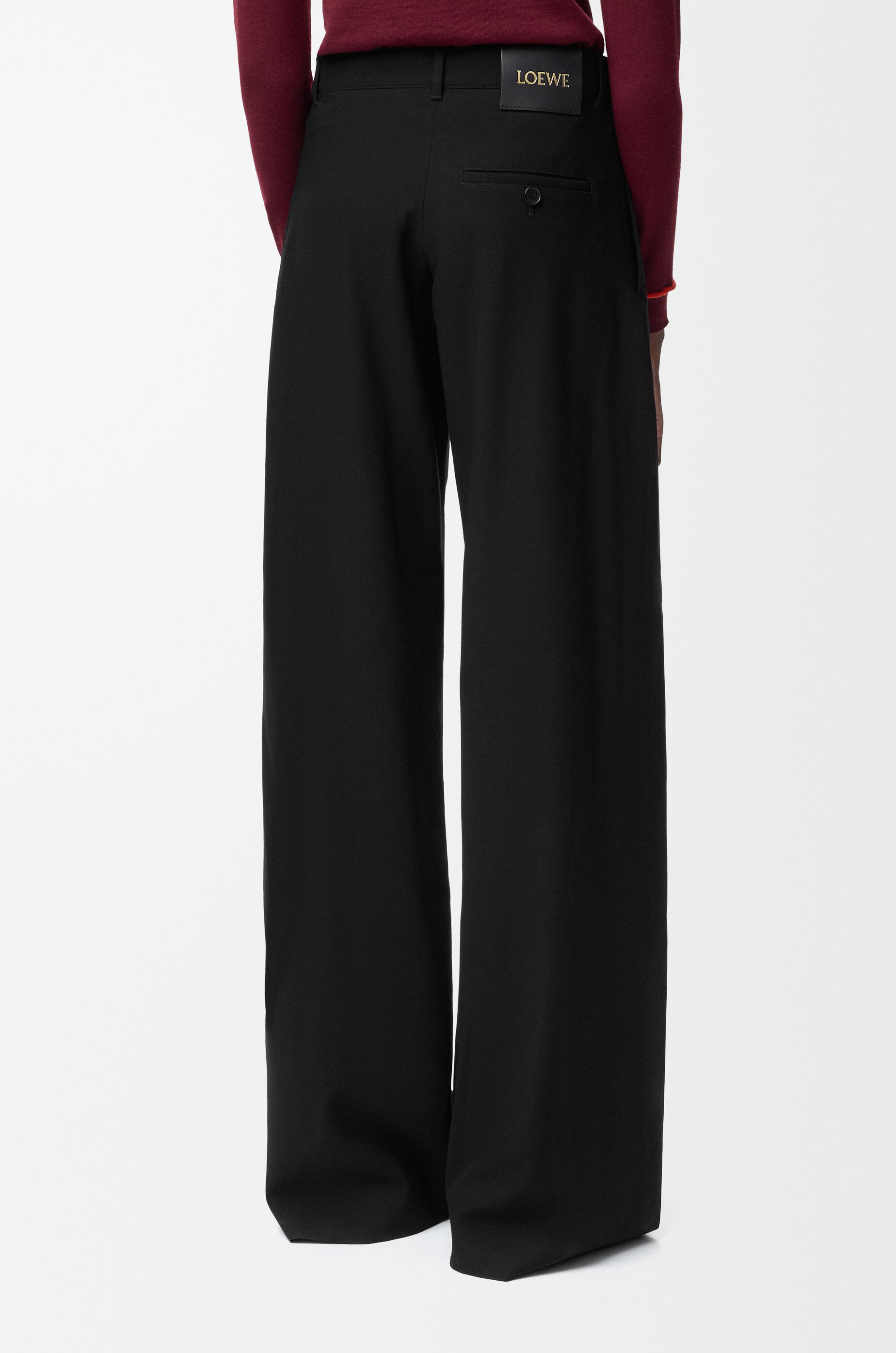 LOEWE Belted trousers in wool Black