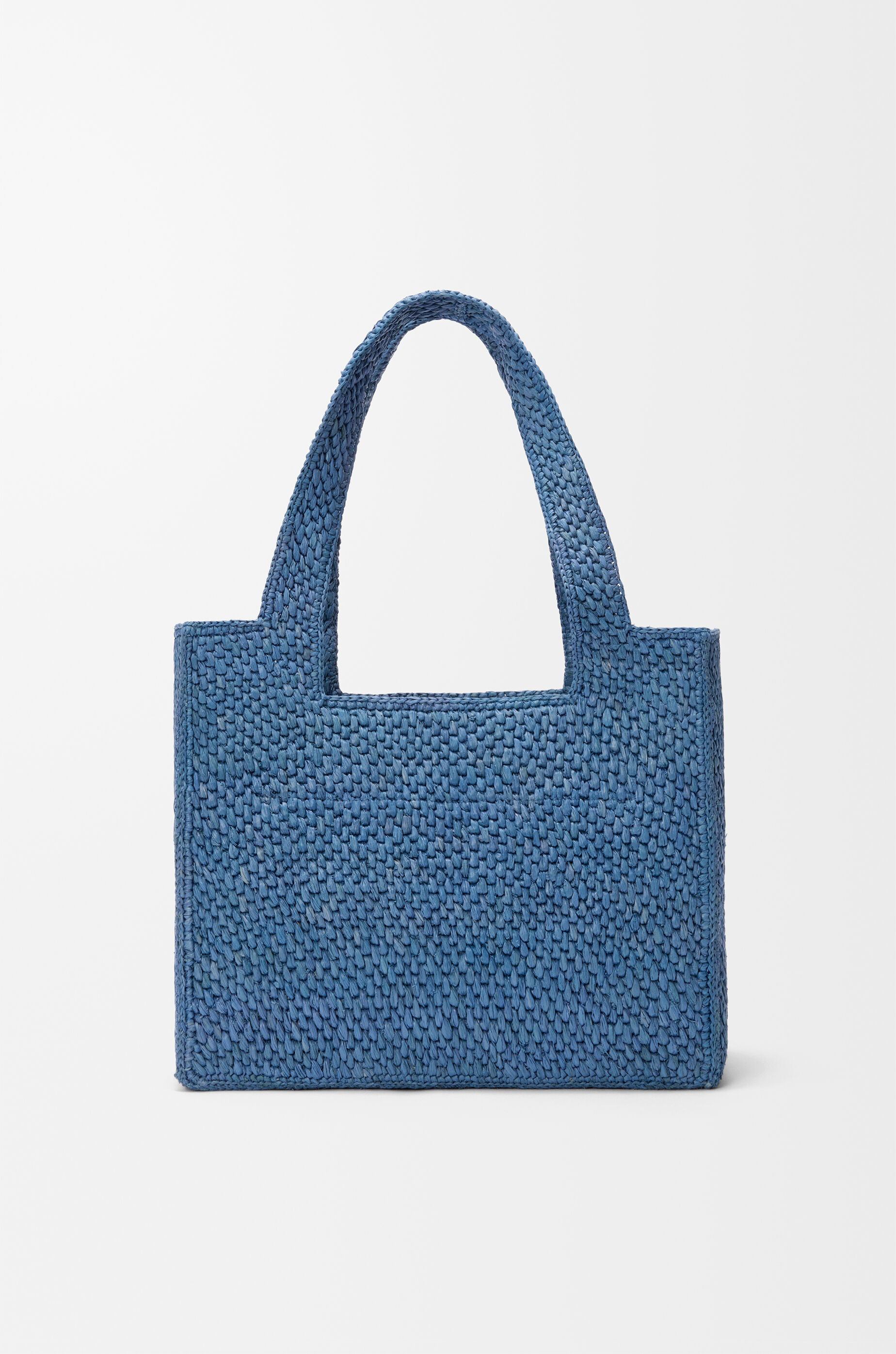 LOEWE Medium LOEWE Font tote in raffia Light Blue
