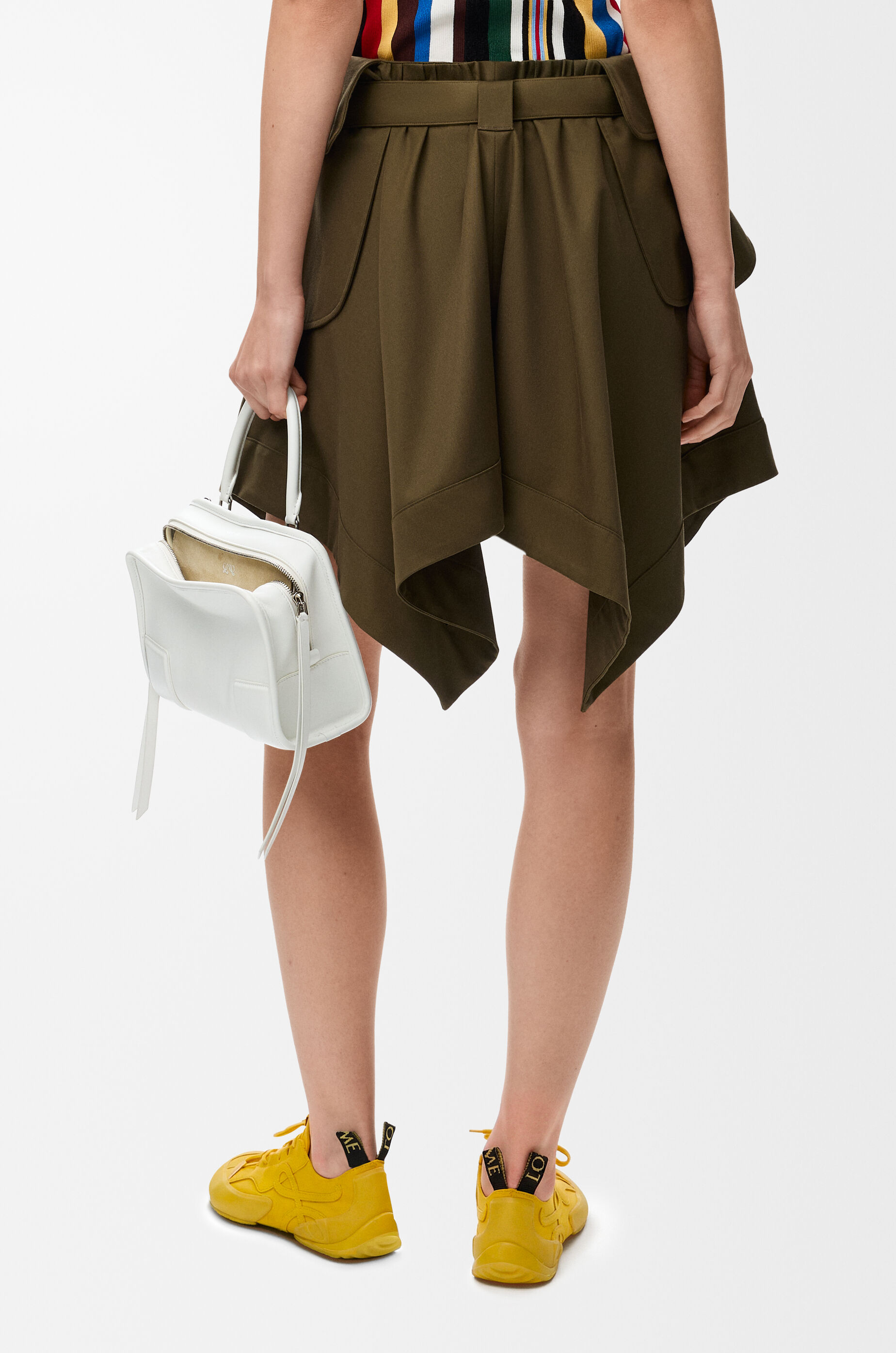 LOEWE Cargo skirt in cotton and silk Khaki Green
