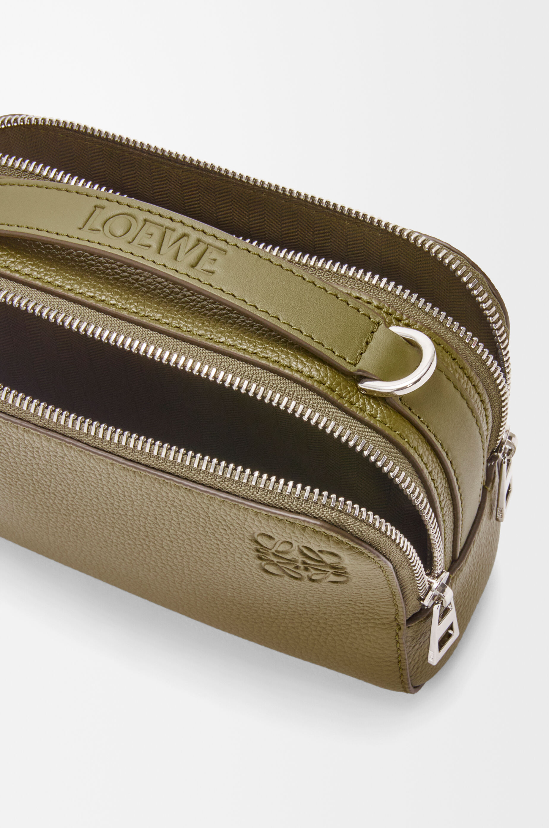 LOEWE Mini crossbody camera bag in soft grained calfskin Olive