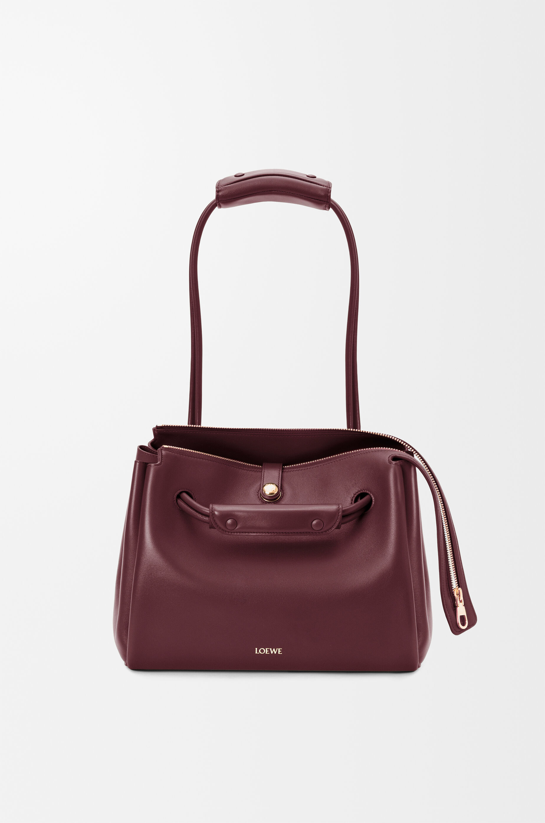 LOEWE Medium Madrid bag in supple calfskin Dark Burgundy