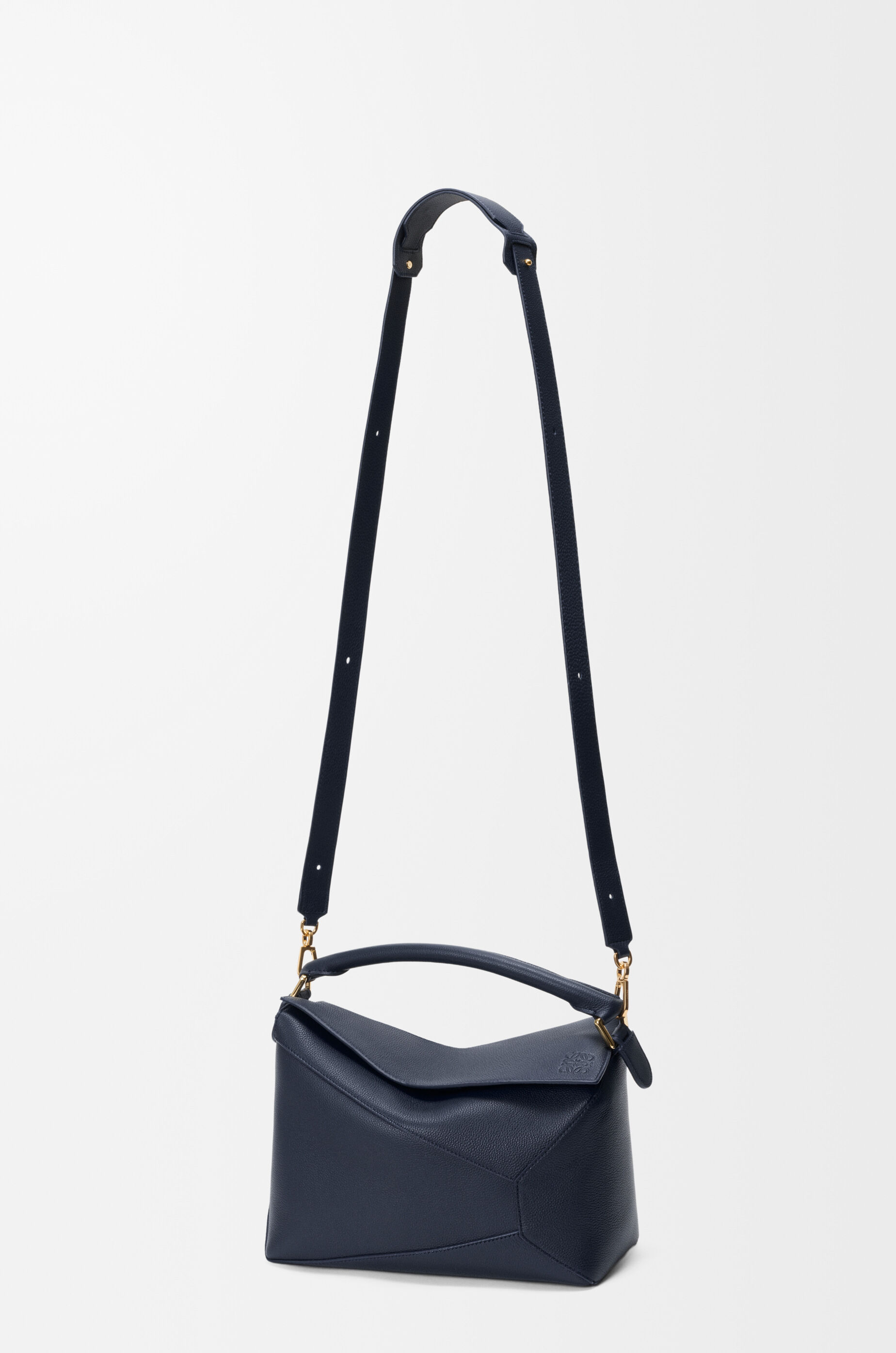 LOEWE Medium Puzzle Edge bag in soft grained calfskin Deep Navy