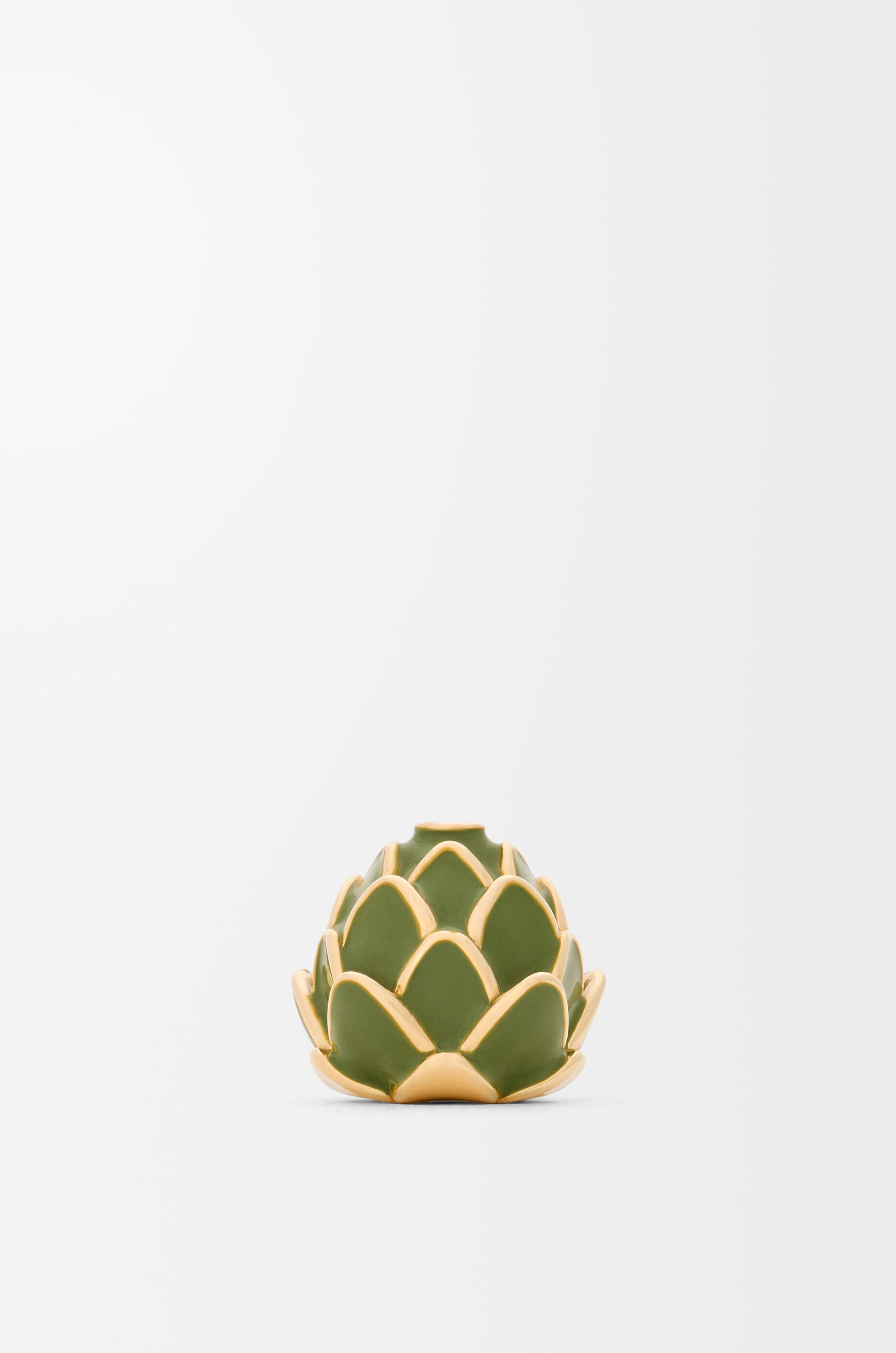 LOEWE Acrobat artichoke hat in sterling silver and enamel Gold/Green