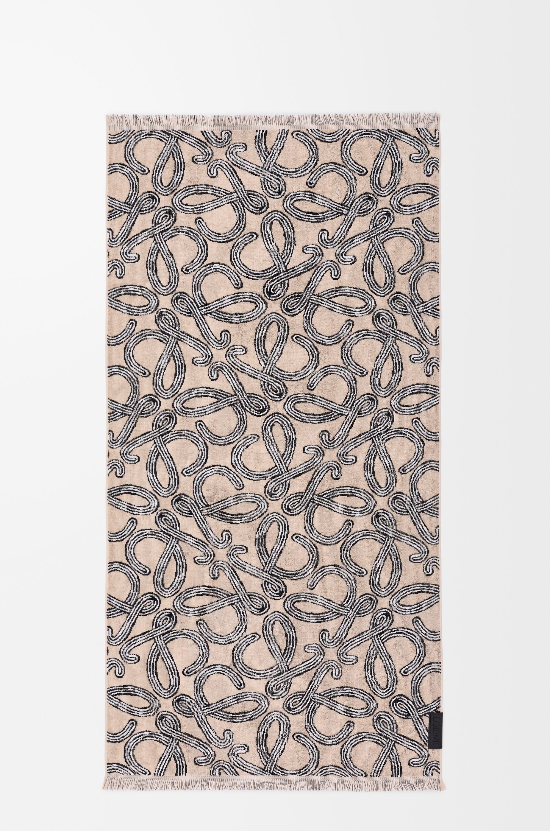 LOEWE Towel in cotton terry Beige/Black