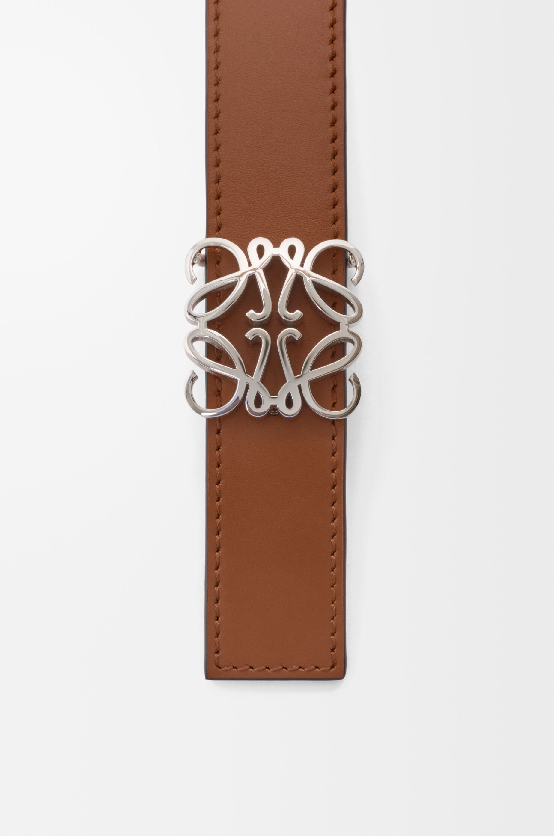 LOEWE Reversible Anagram Bombé belt in smooth calfskin Squirrel/Sunrise Orange