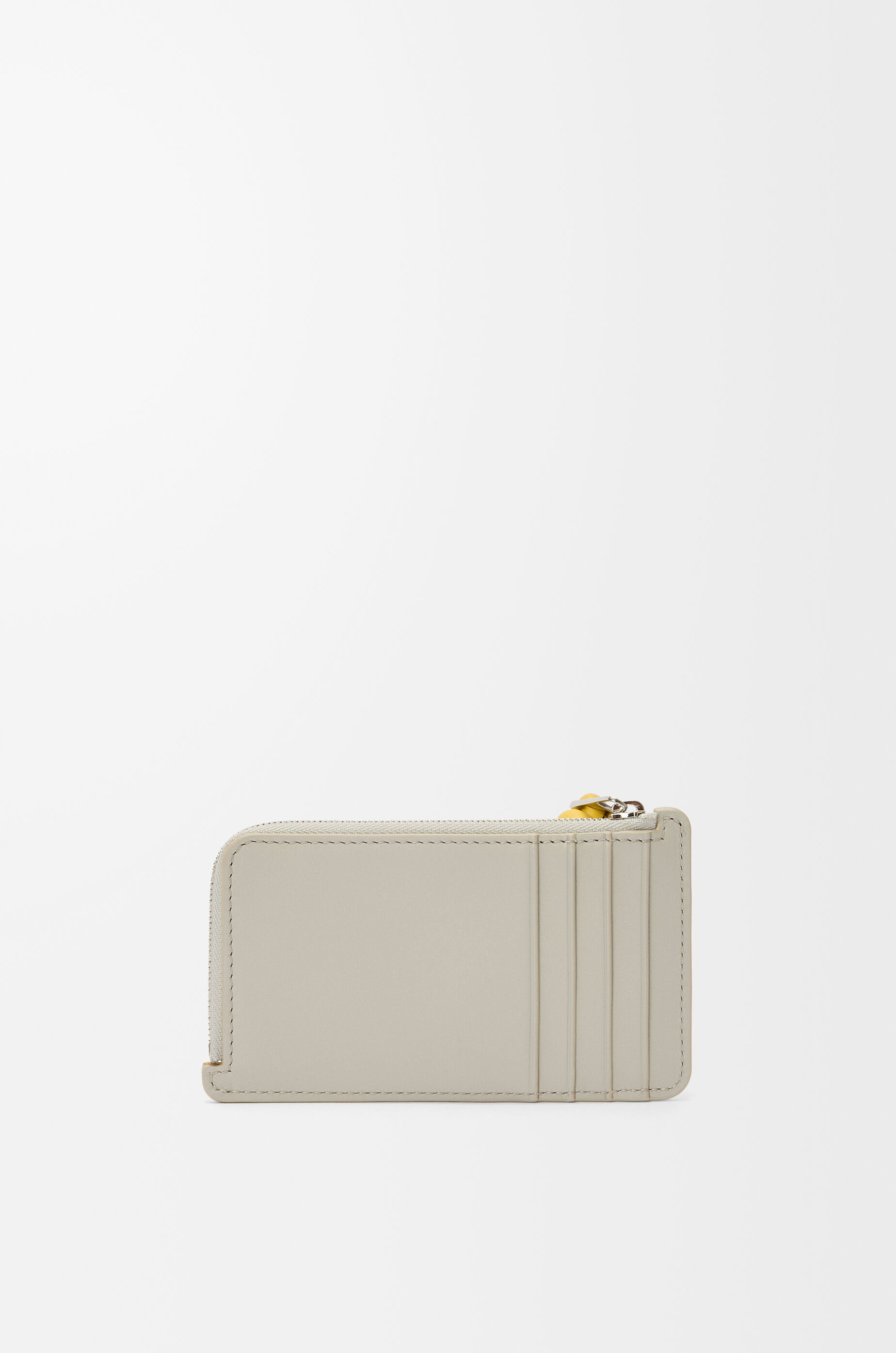 LOEWE Knot coin cardholder in shiny nappa calfskin Shell Grey/Dandelion