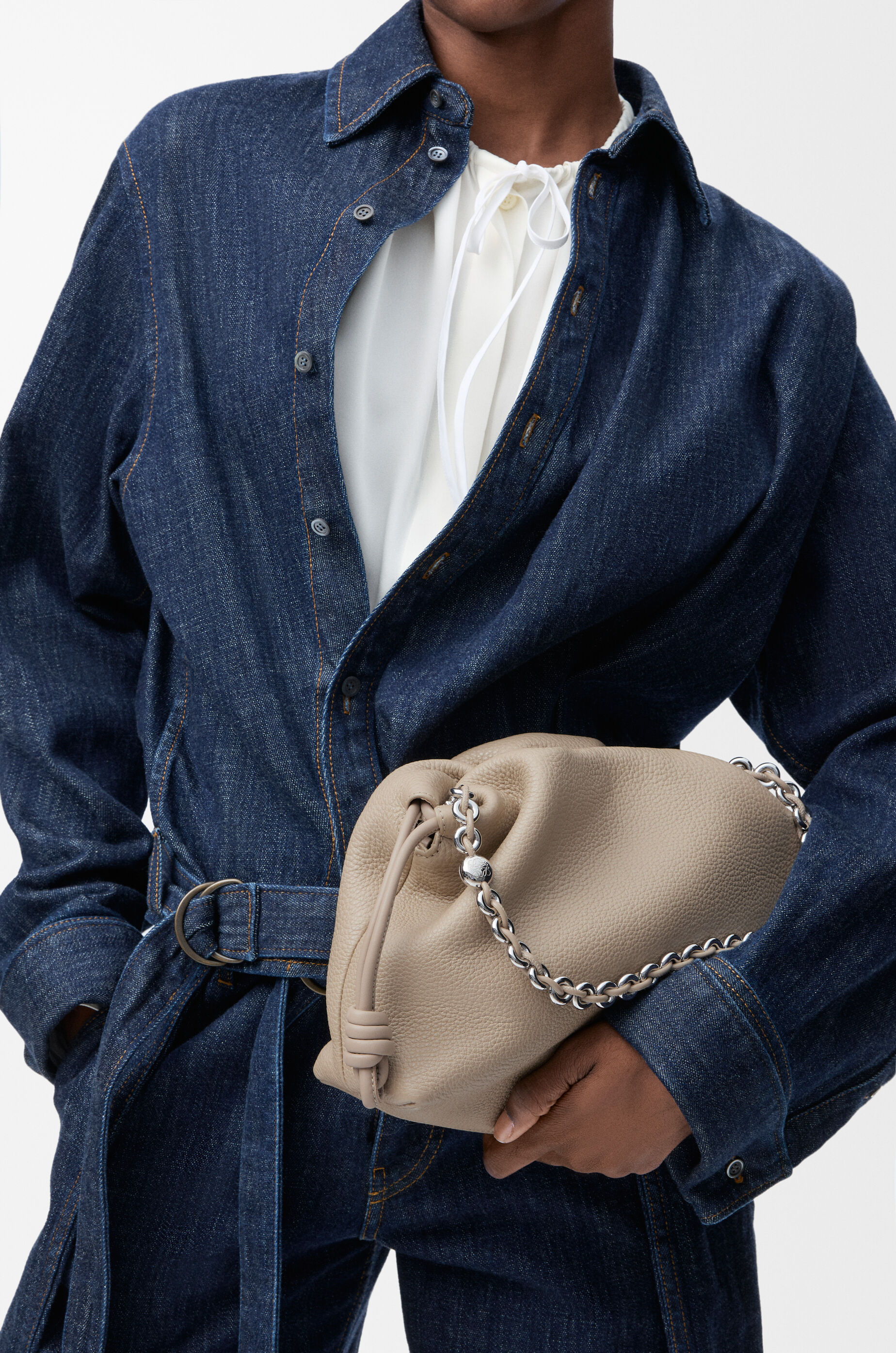 LOEWE Medium Flamenco purse in fine grained calfskin Clay