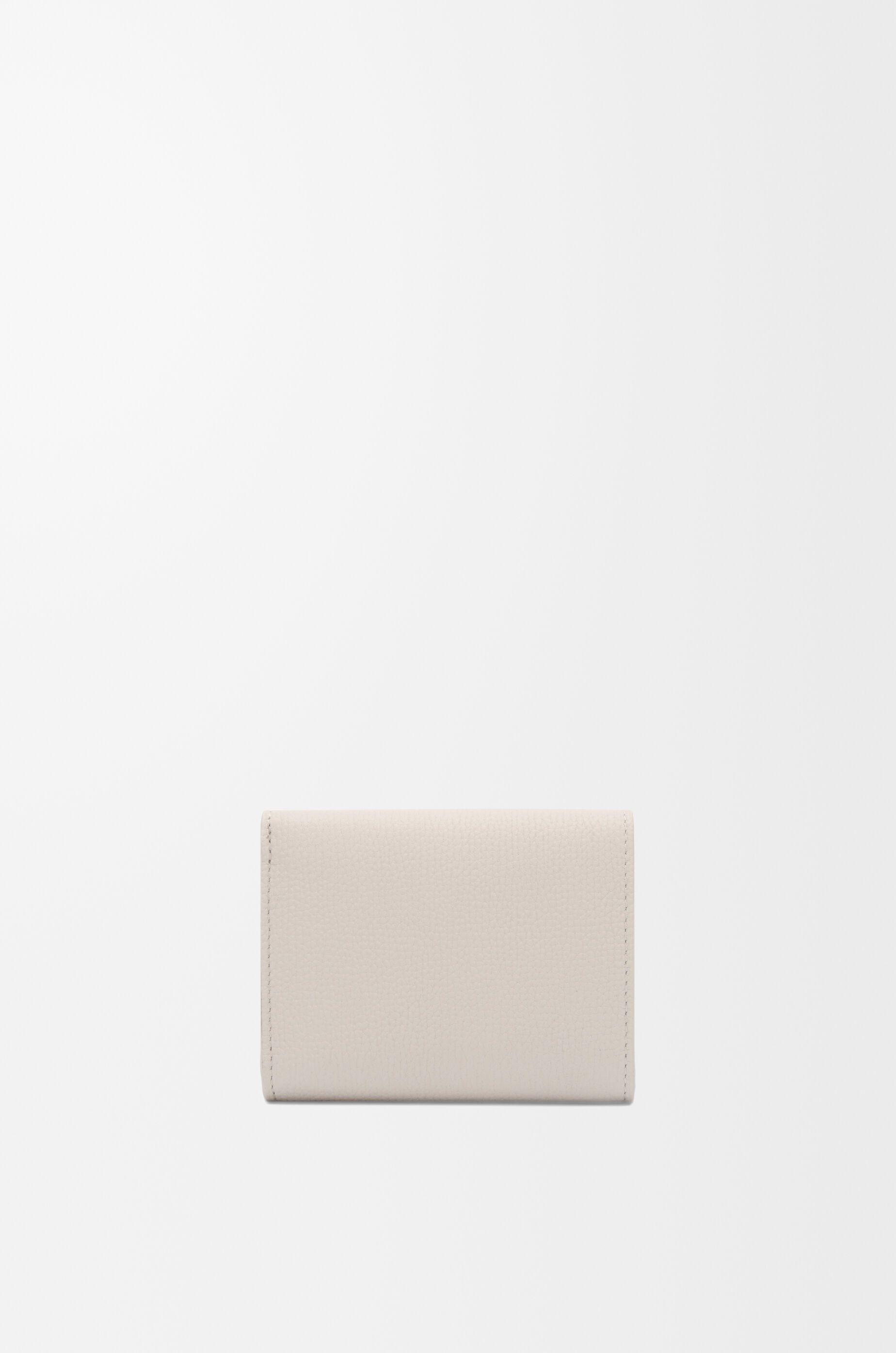 LOEWE Anagram trifold wallet in pebble grained calfskin Light Ghost