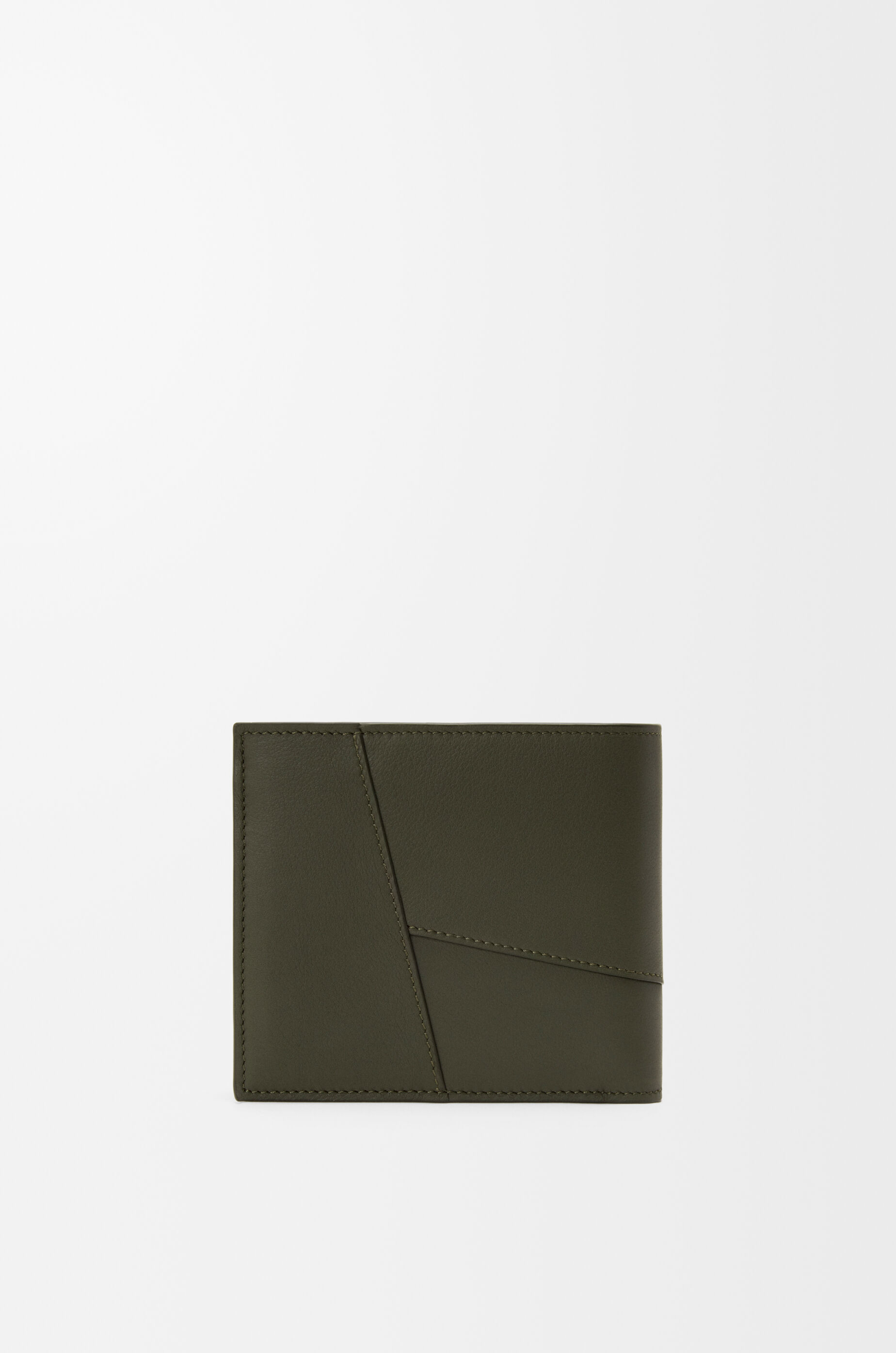 LOEWE Puzzle bifold coin wallet in classic calfskin Dark Khaki