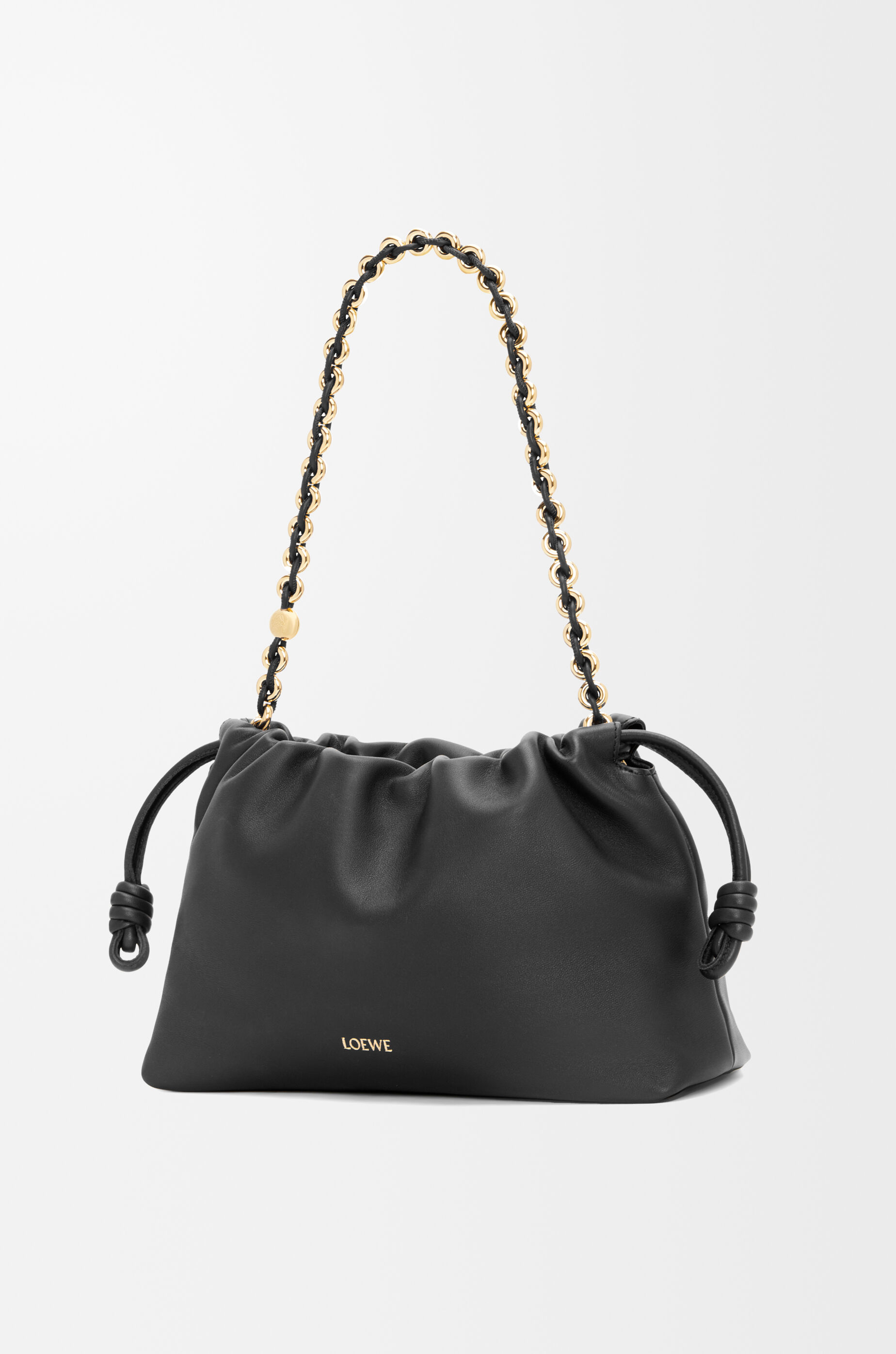 LOEWE Medium Flamenco purse in mellow nappa lambskin Black