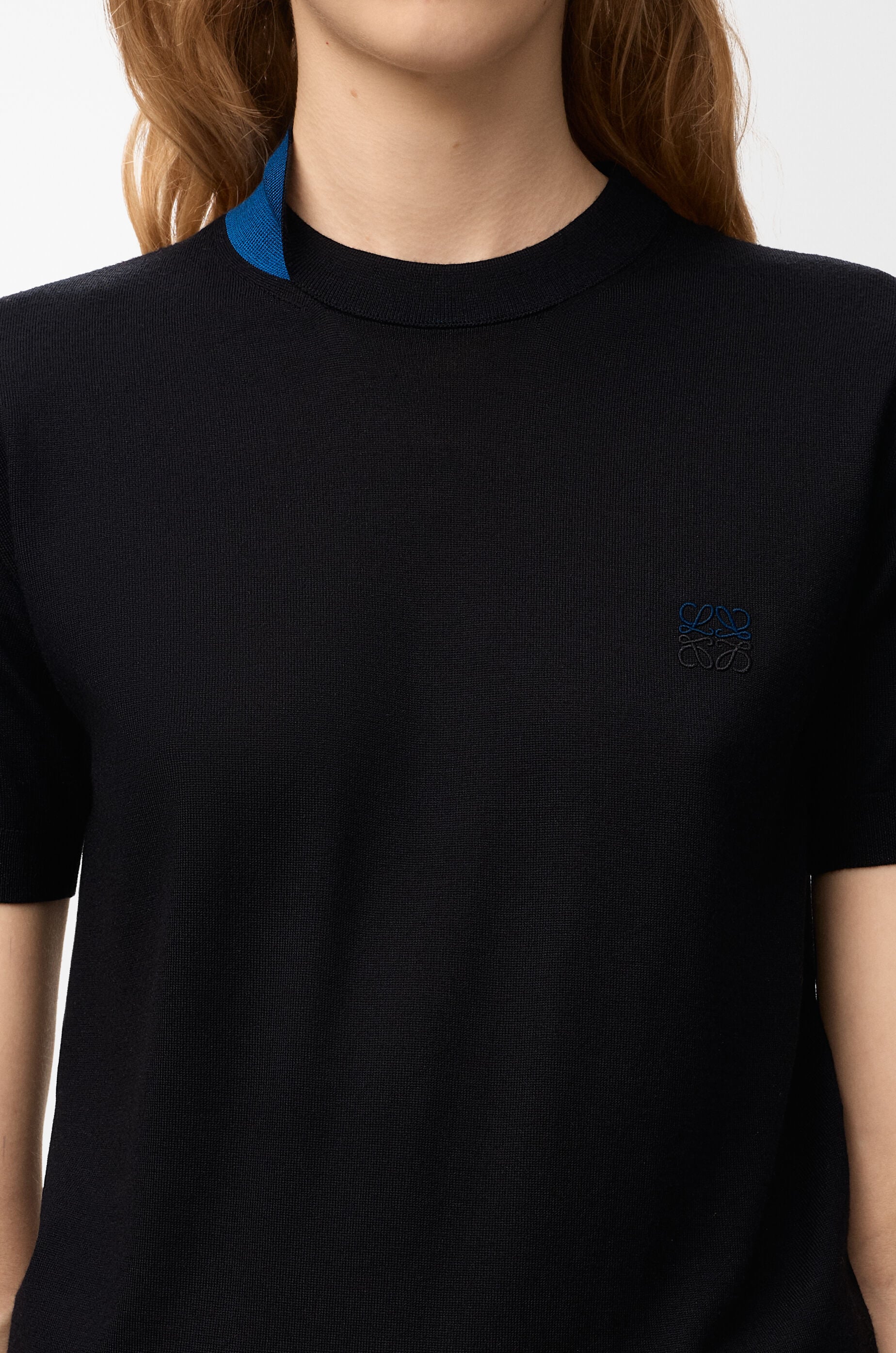 LOEWE Top in merino wool Black/Navy Blue