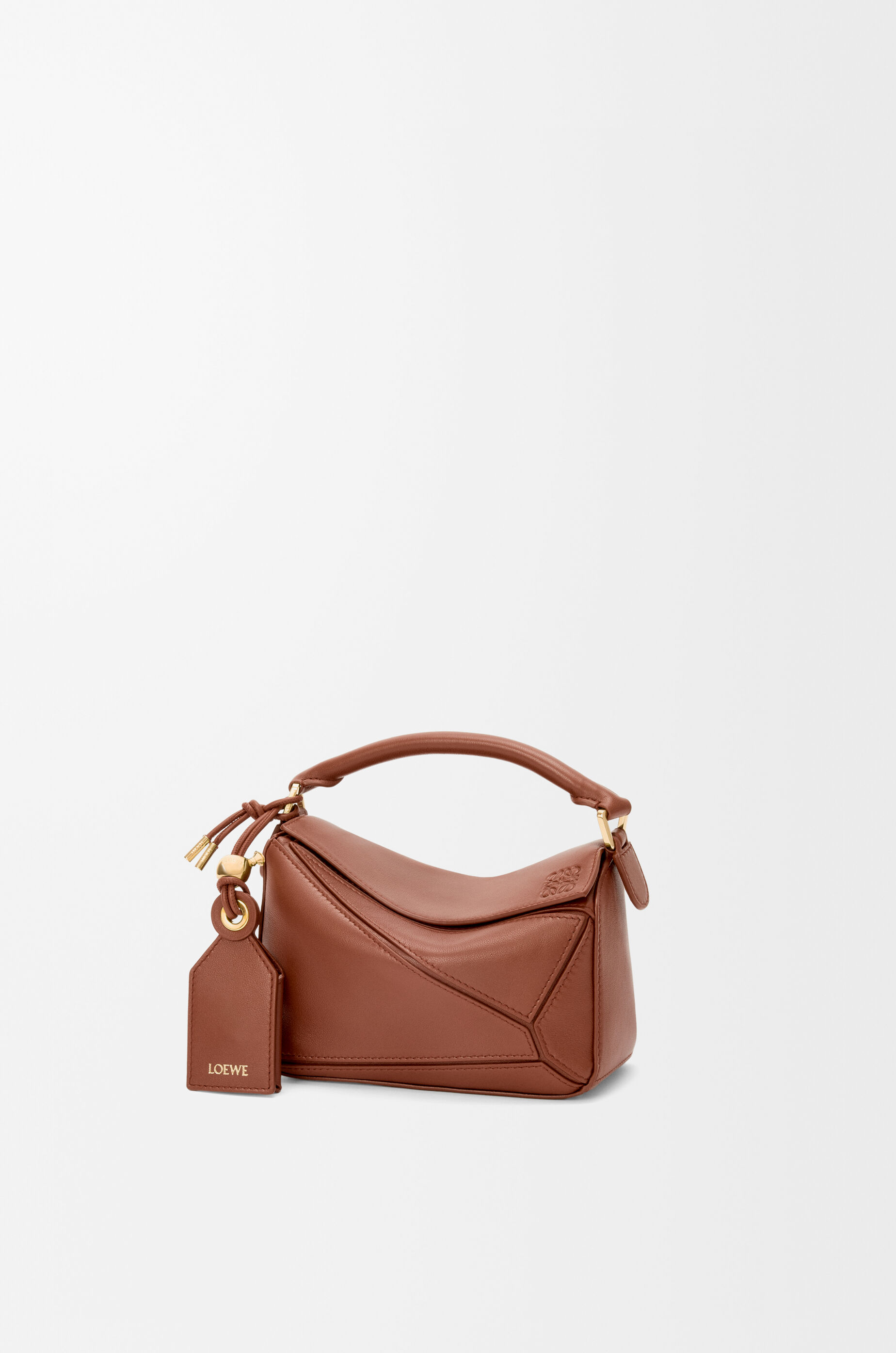 LOEWE Mini Featherlight Puzzle bag in nappa lambskin Pecan