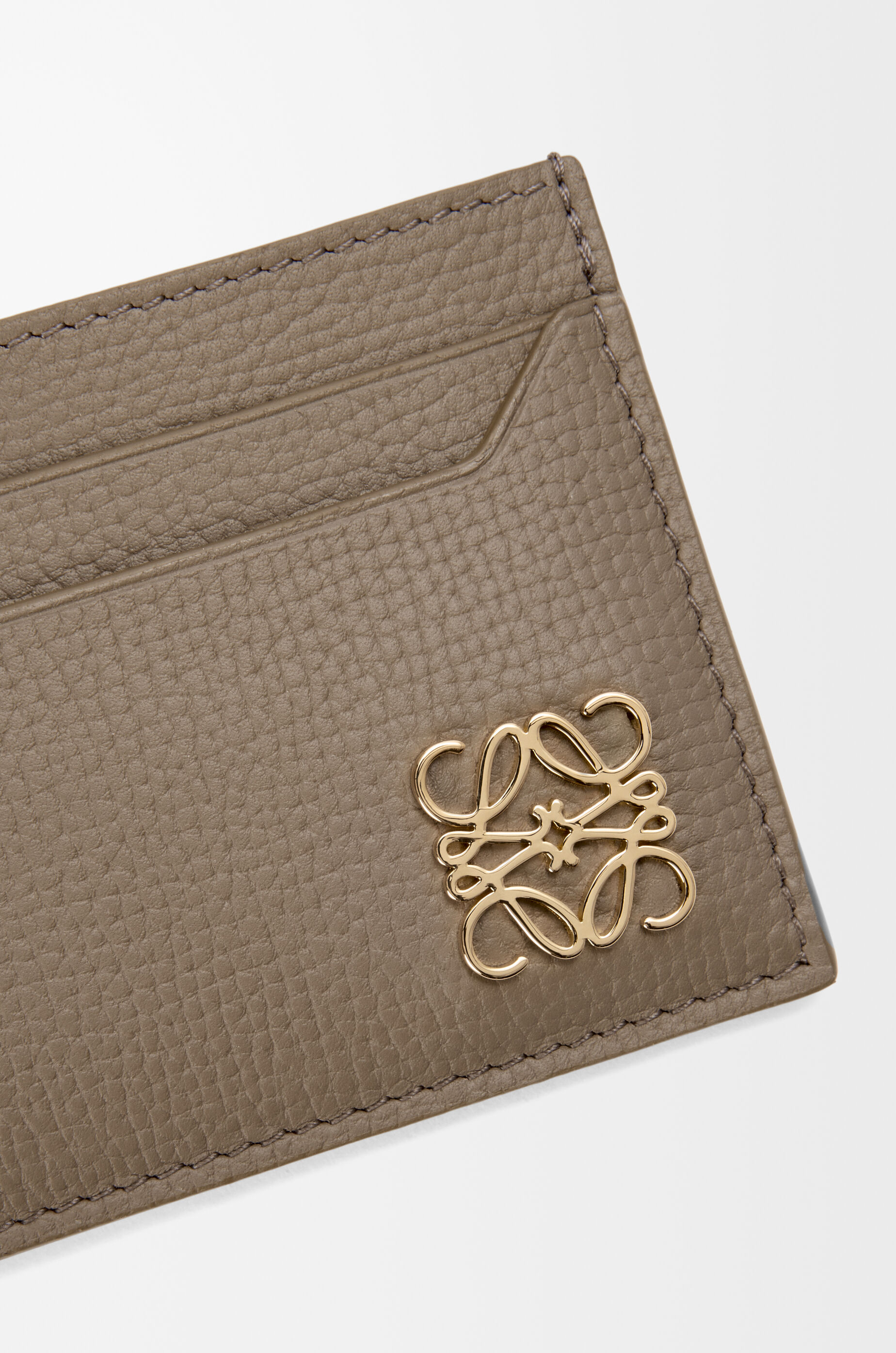 LOEWE Anagram plain cardholder in pebble grained calfskin Taupe