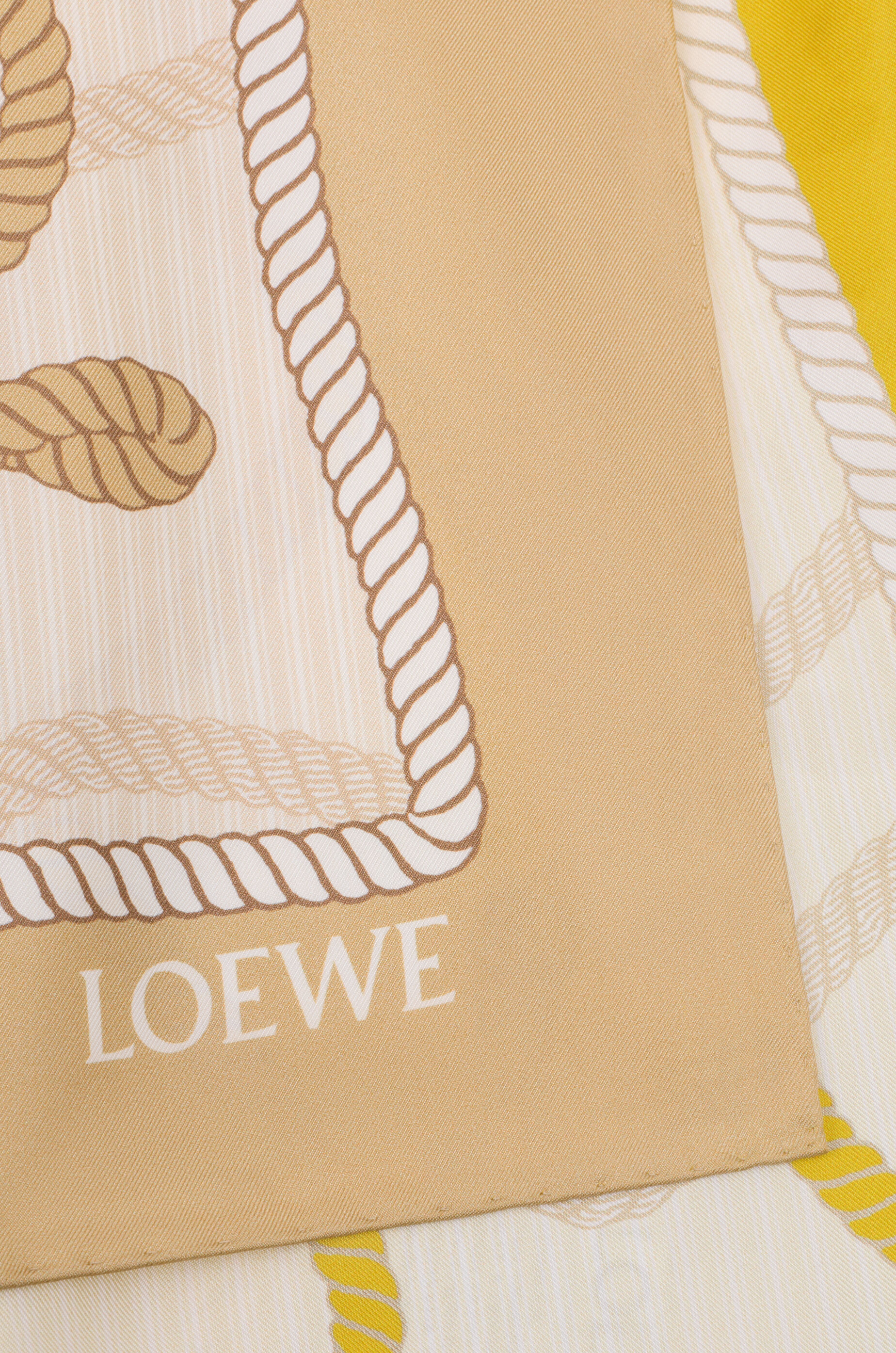 LOEWE Scarf in silk Beige/Yellow