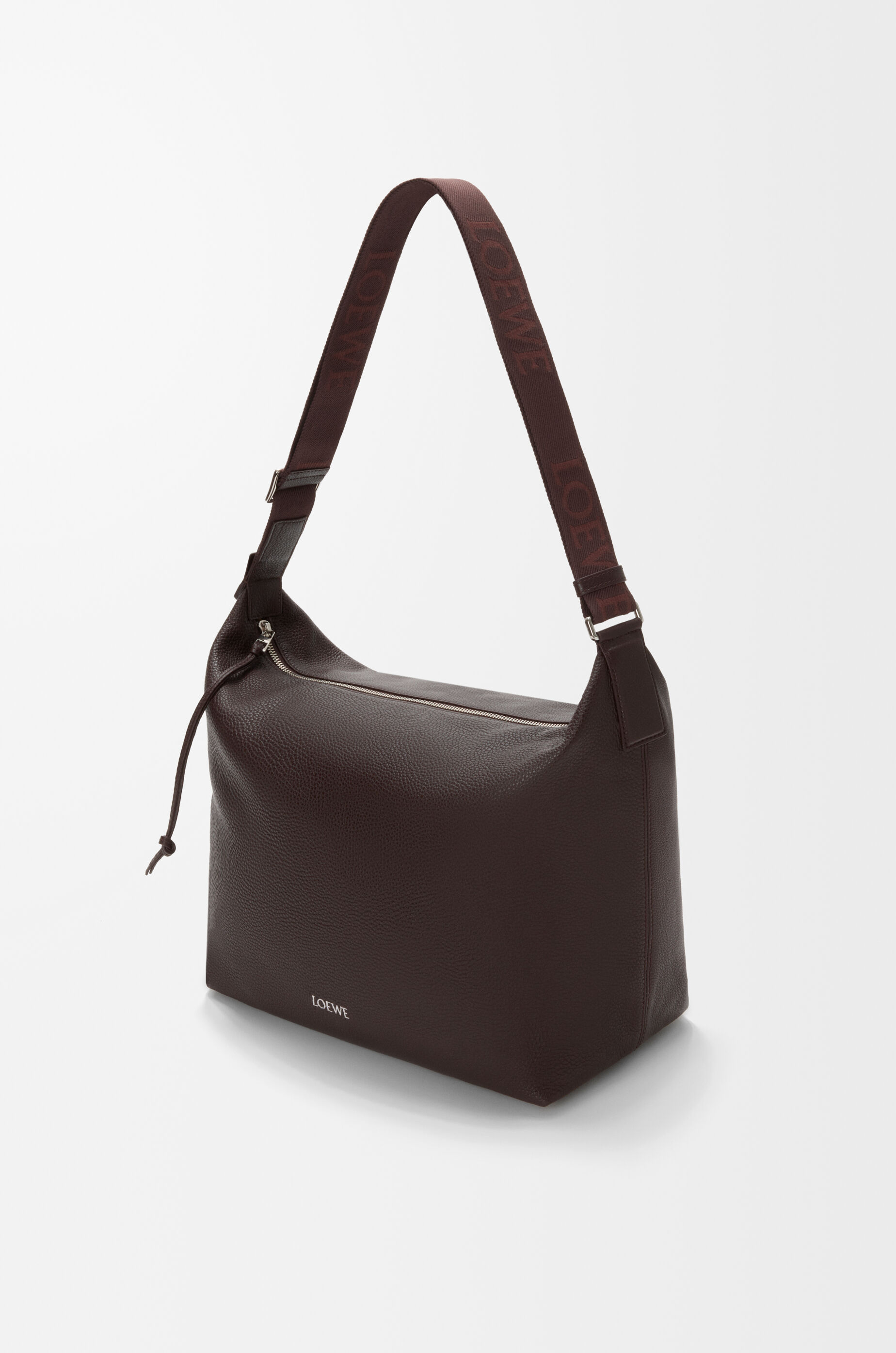 LOEWE Cubi crossbody bag in supple grained calfskin Oxblood