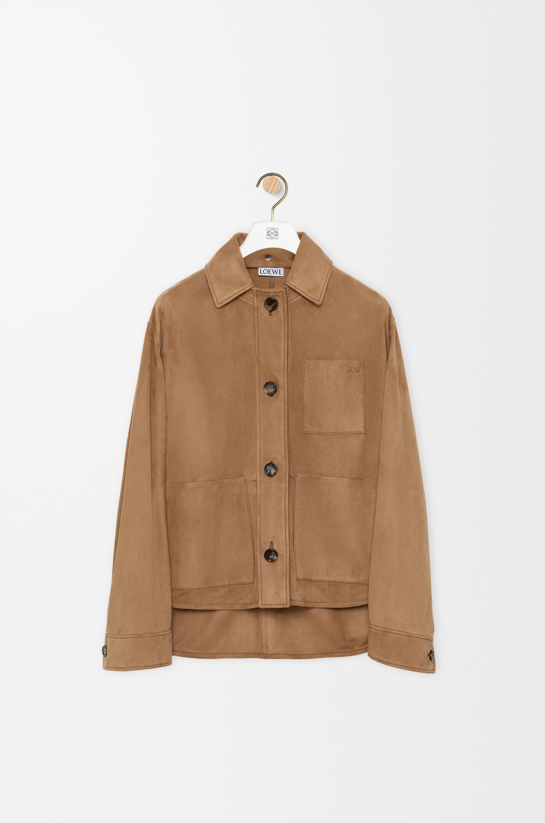 LOEWE Workwear jacket in suede goatskin Tan