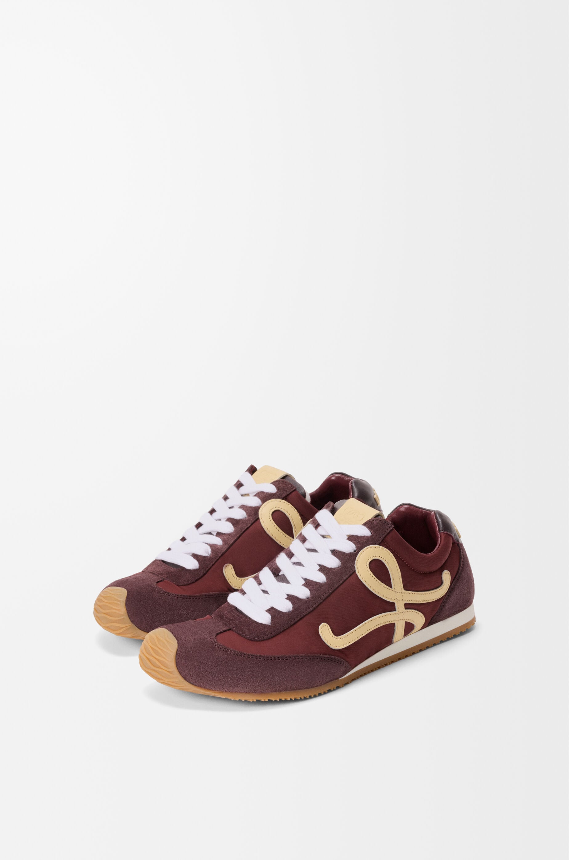 LOEWE Ballet Runner 2.0 in nylon and calfskin Copper Red/Vanilla/Aubergine