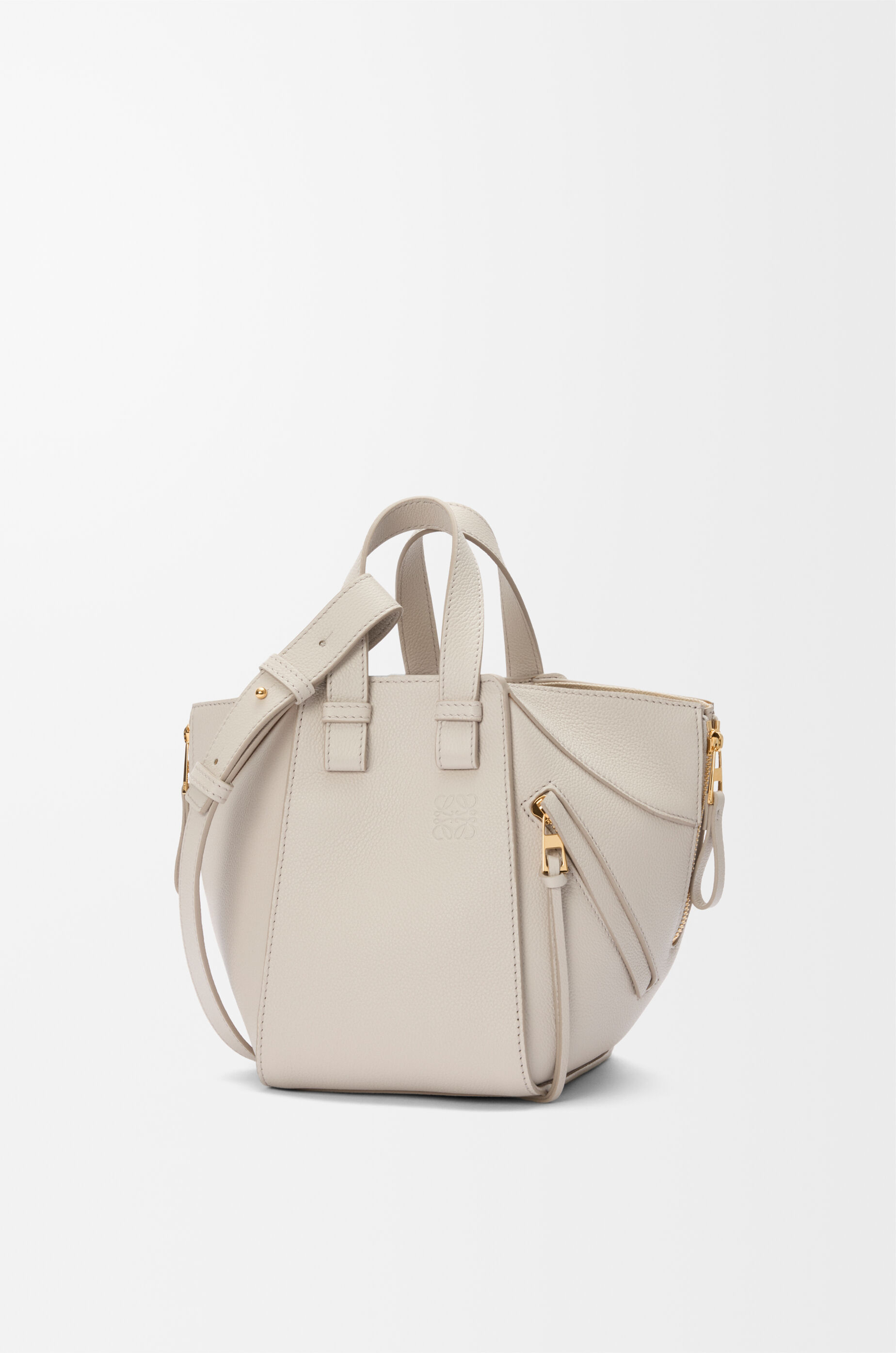 LOEWE Compact Hammock bag in soft grained calfskin Light Ghost