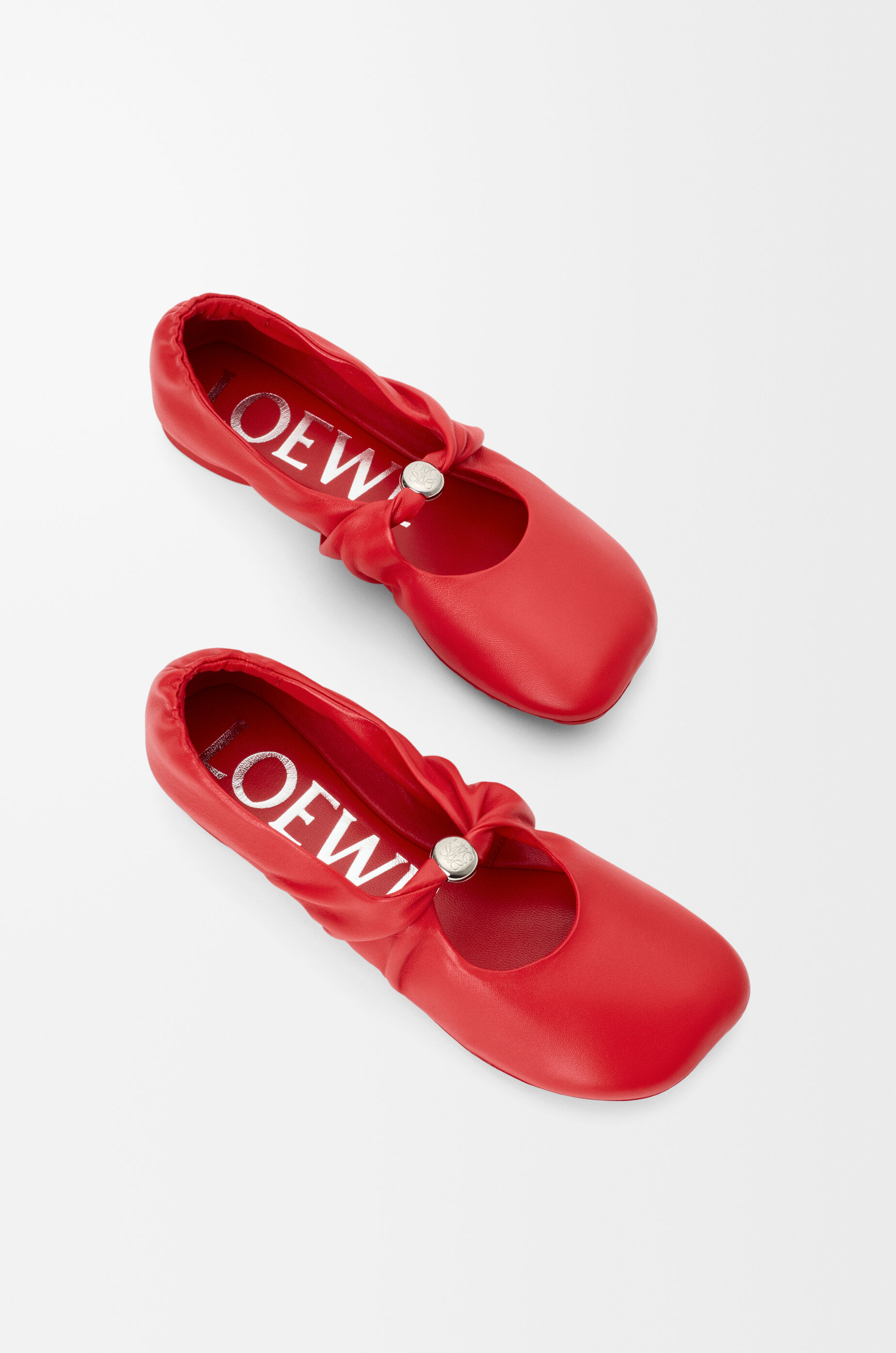 LOEWE Pebble Soft ballerina in nappa lambskin Red