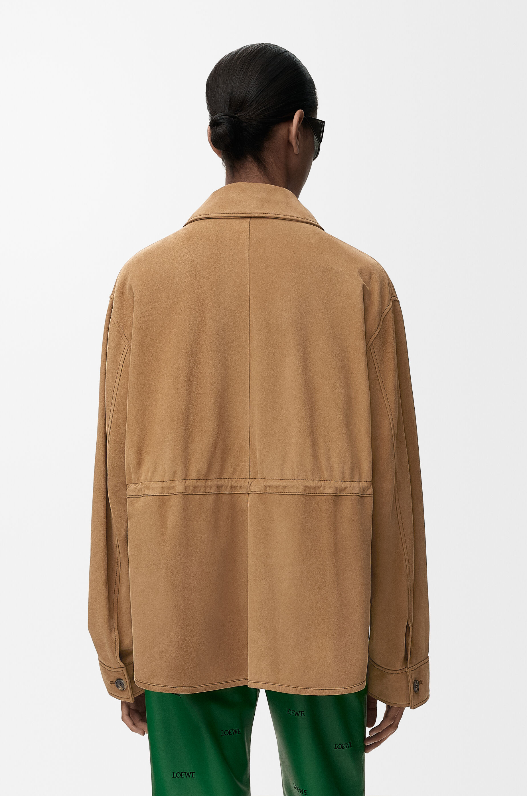 LOEWE Workwear jacket in suede goatskin Tan