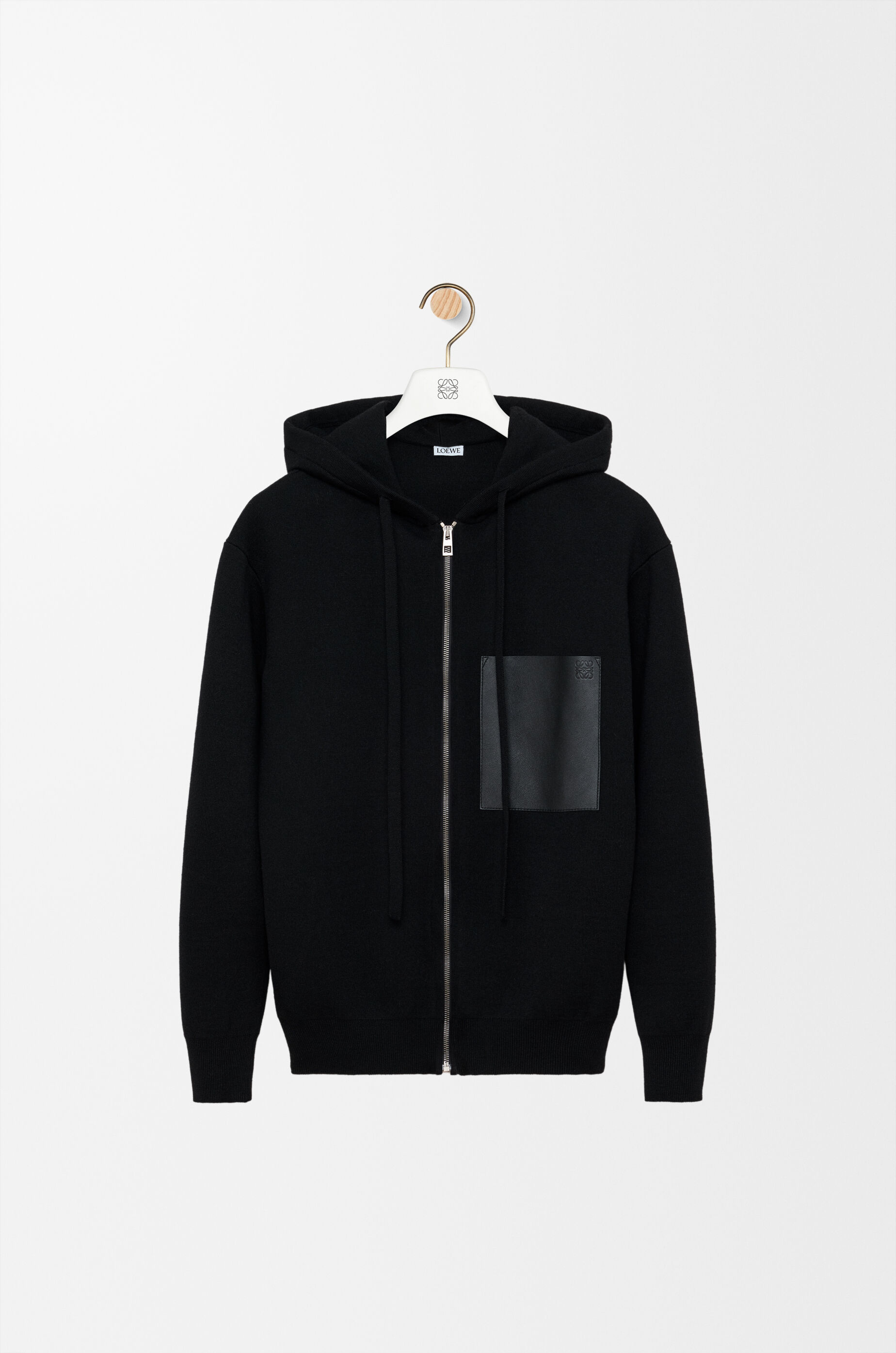LOEWE Zip-up hoodie in wool Black