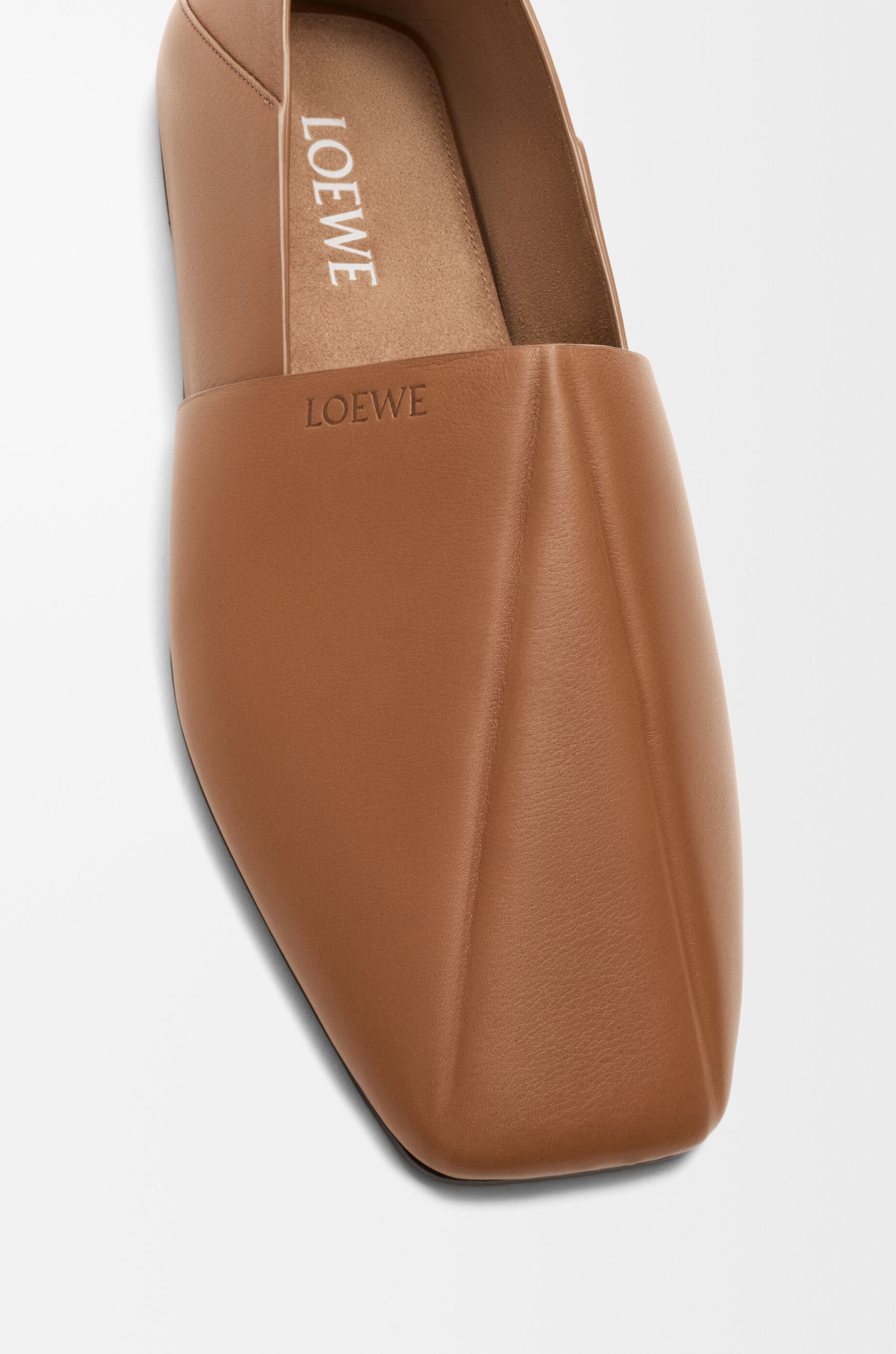 LOEWE Origami slide in soft calfskin Mocha