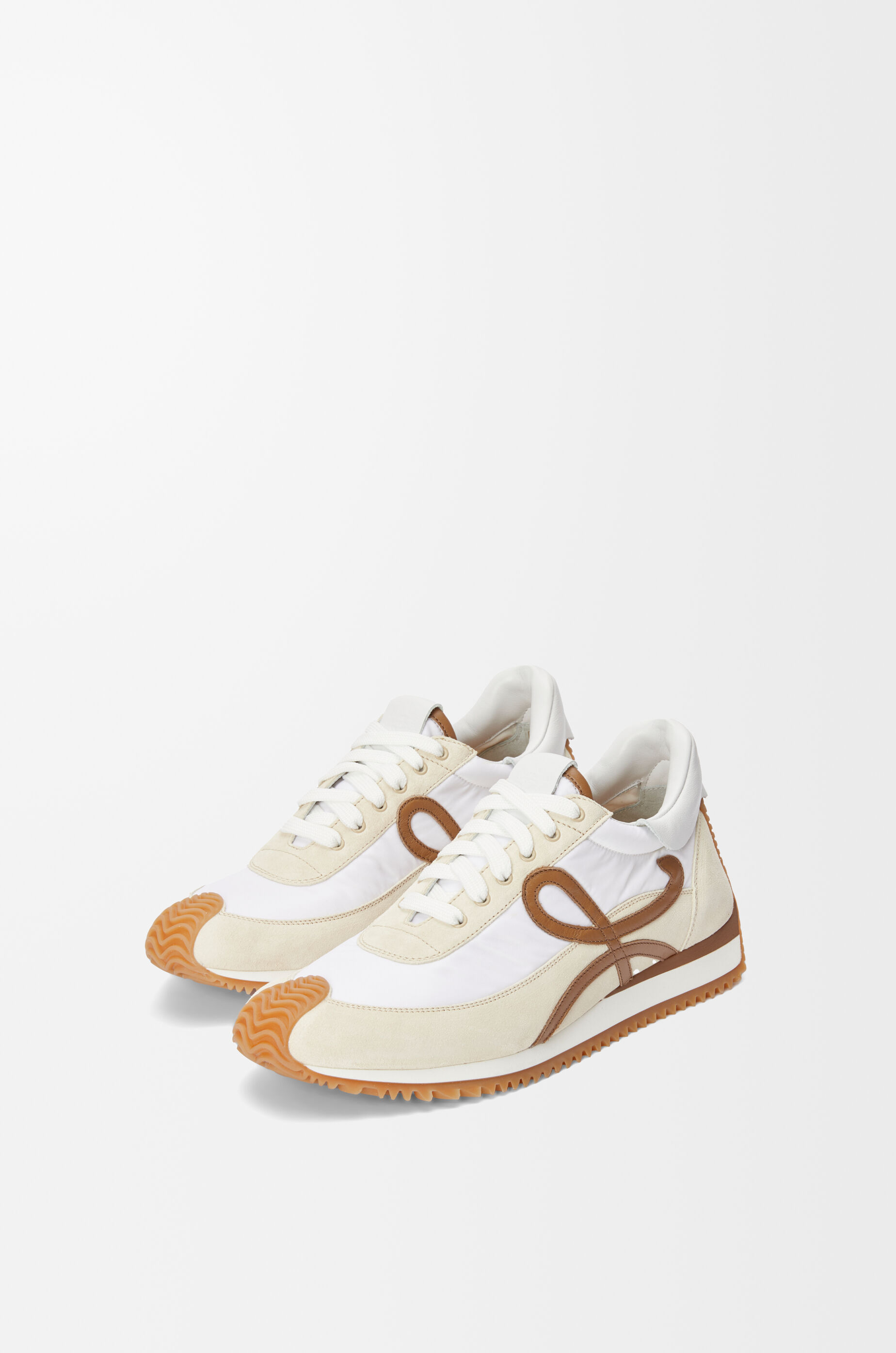 LOEWE Flow Runner 2.0 in nylon and suede Chocolate/Almost Optic