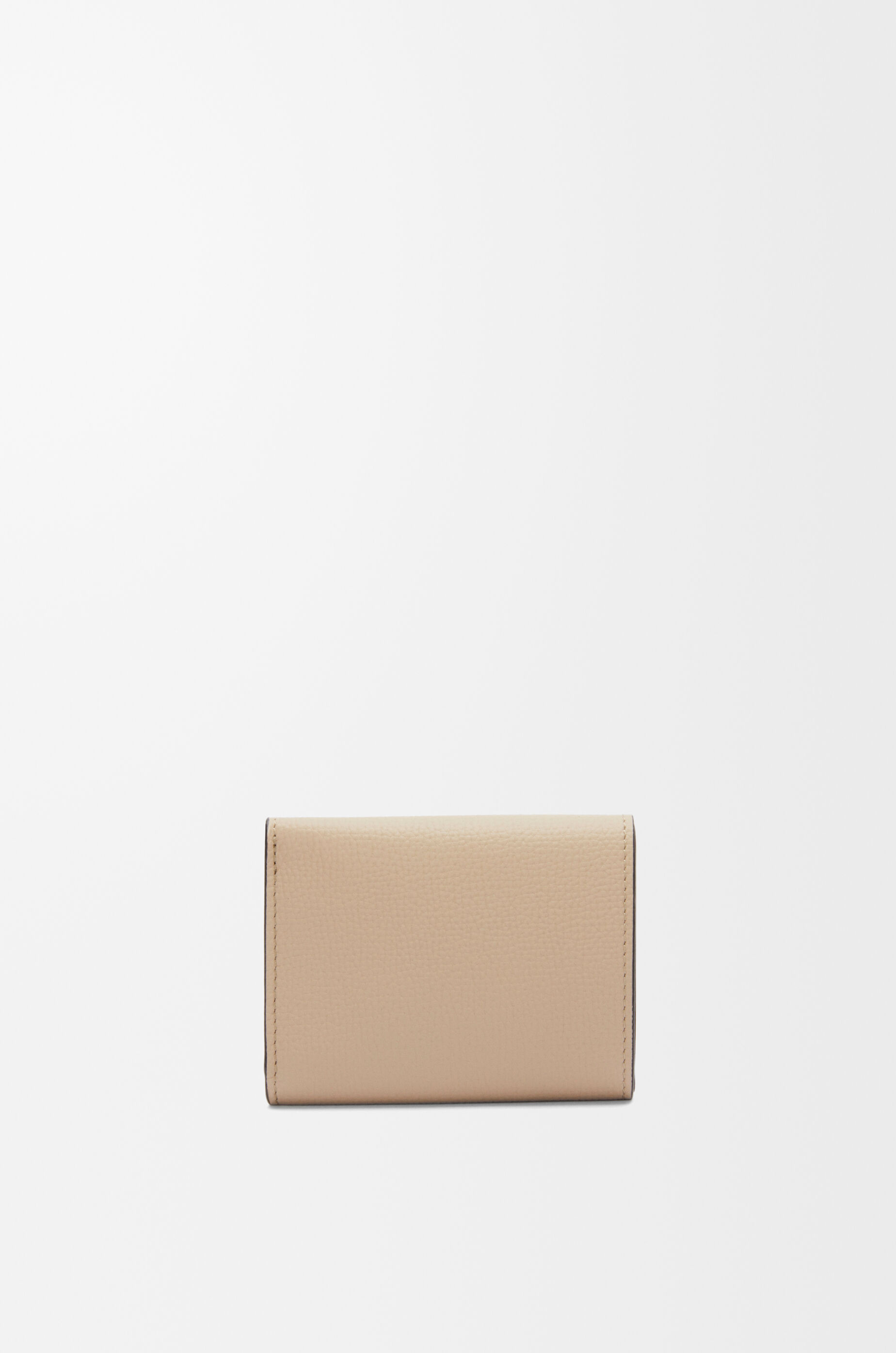 LOEWE Anagram trifold wallet in pebble grained calfskin Sand